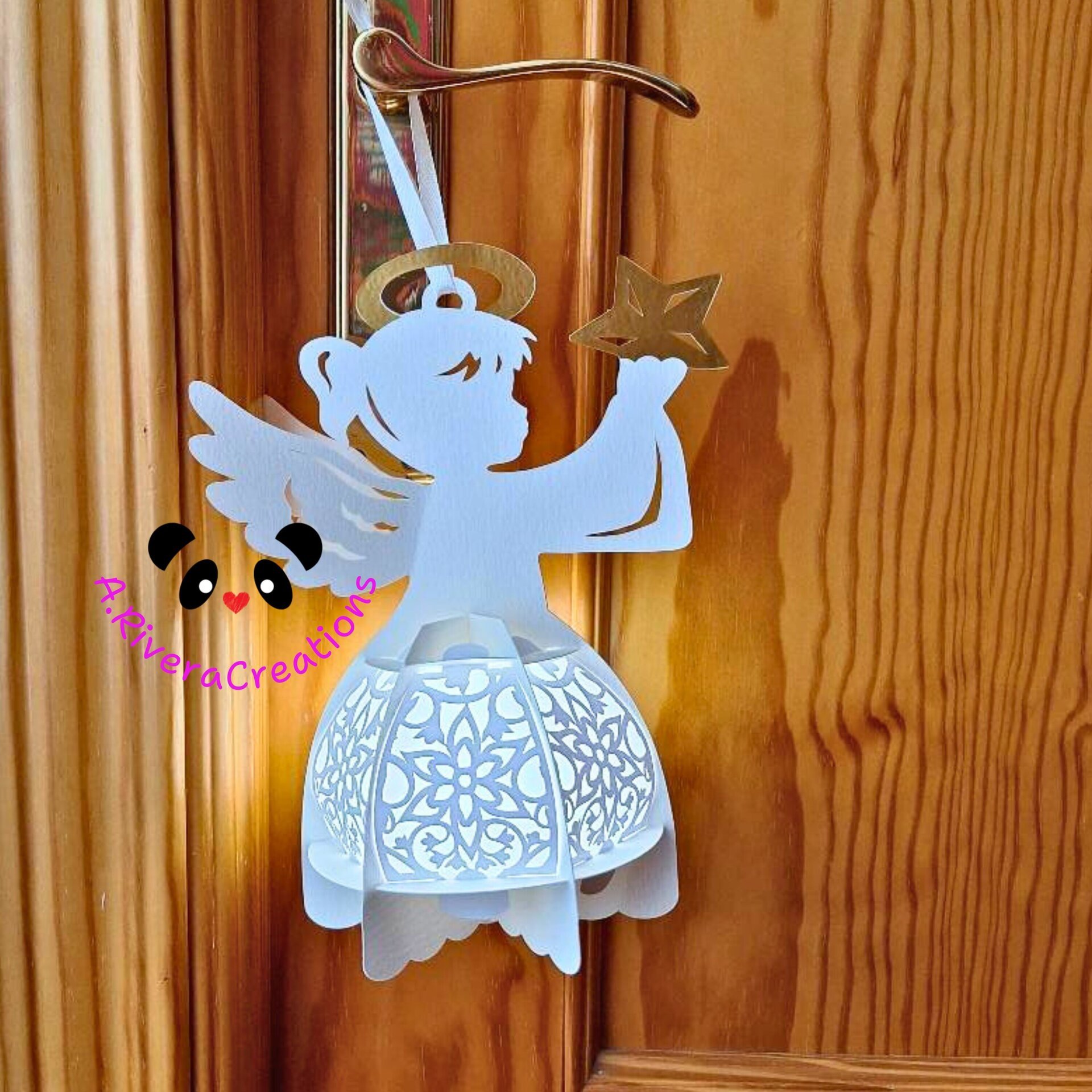 😇 LÁMPARA ANGELITO ARTESANAL, hecha a mano, con luz led, decoración - 4