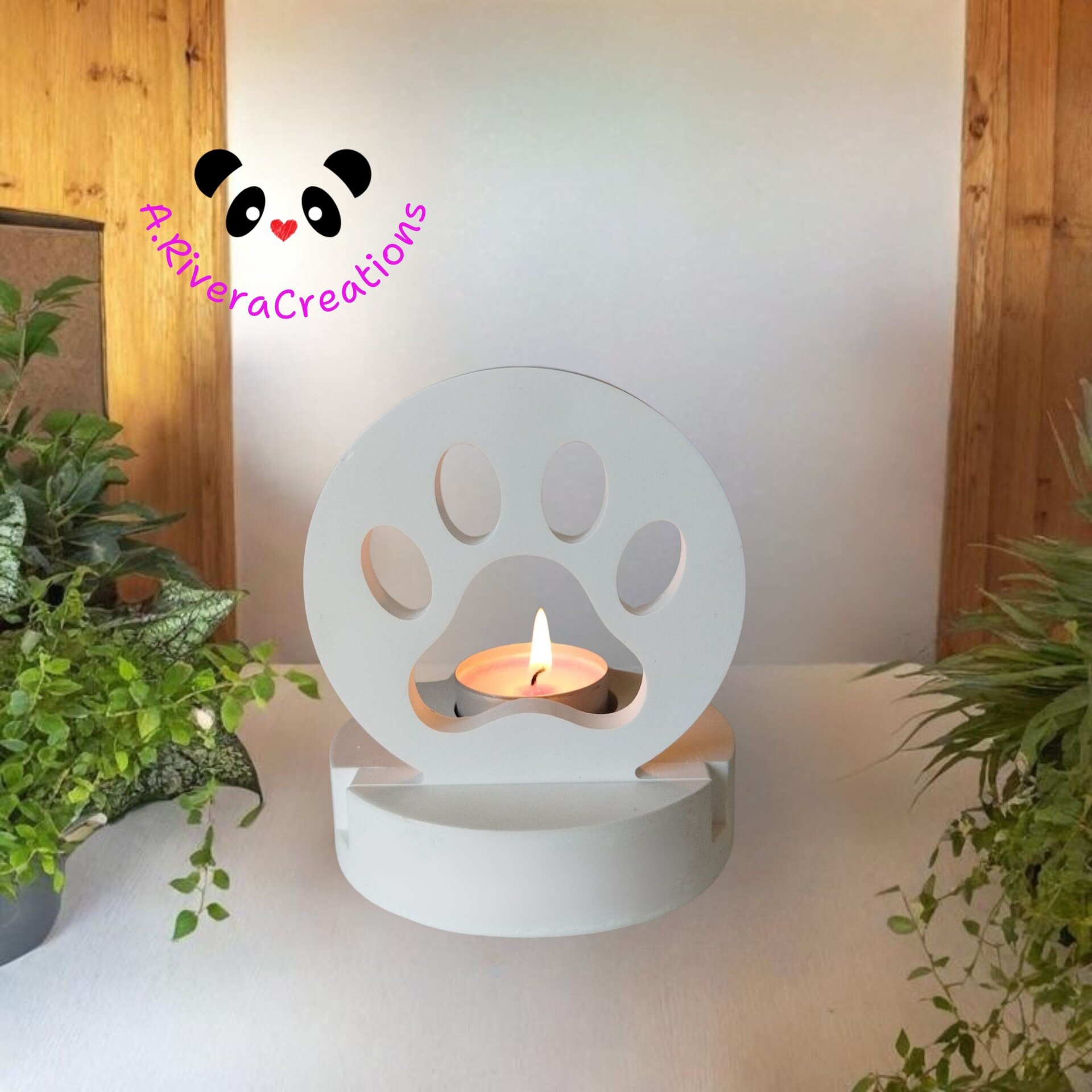 PORTAVELA con huella, velas de soja, vela artesanal, mascotas - 5