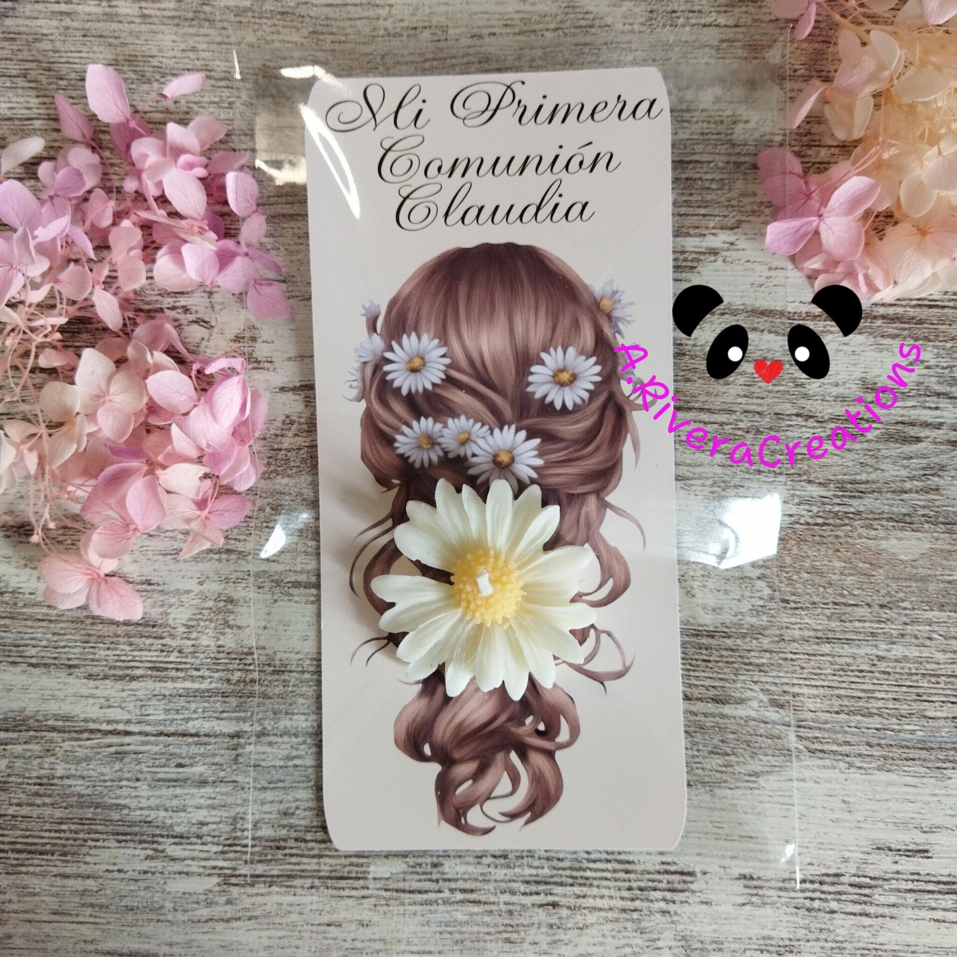 REGALOS PRIMERA COMUNION PERSONALIZADOS, VELA MARGARITA DE CERA DE SOJA - 4
