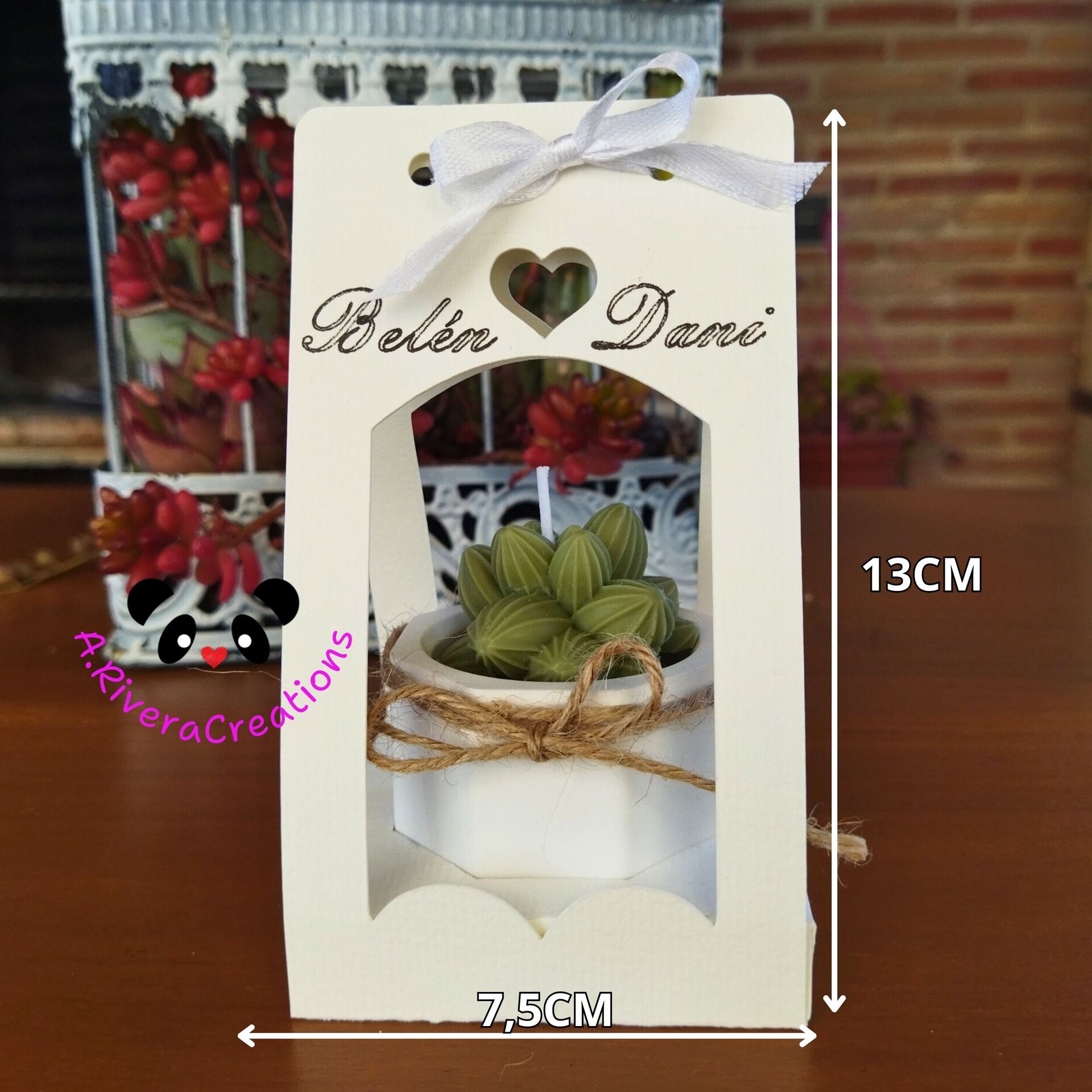 VELA SUCULENTAS PARA BODAS, BAUTIZOS, COMUNIONES, EVENTOS ESPECIALES, RECUERDOS - 2