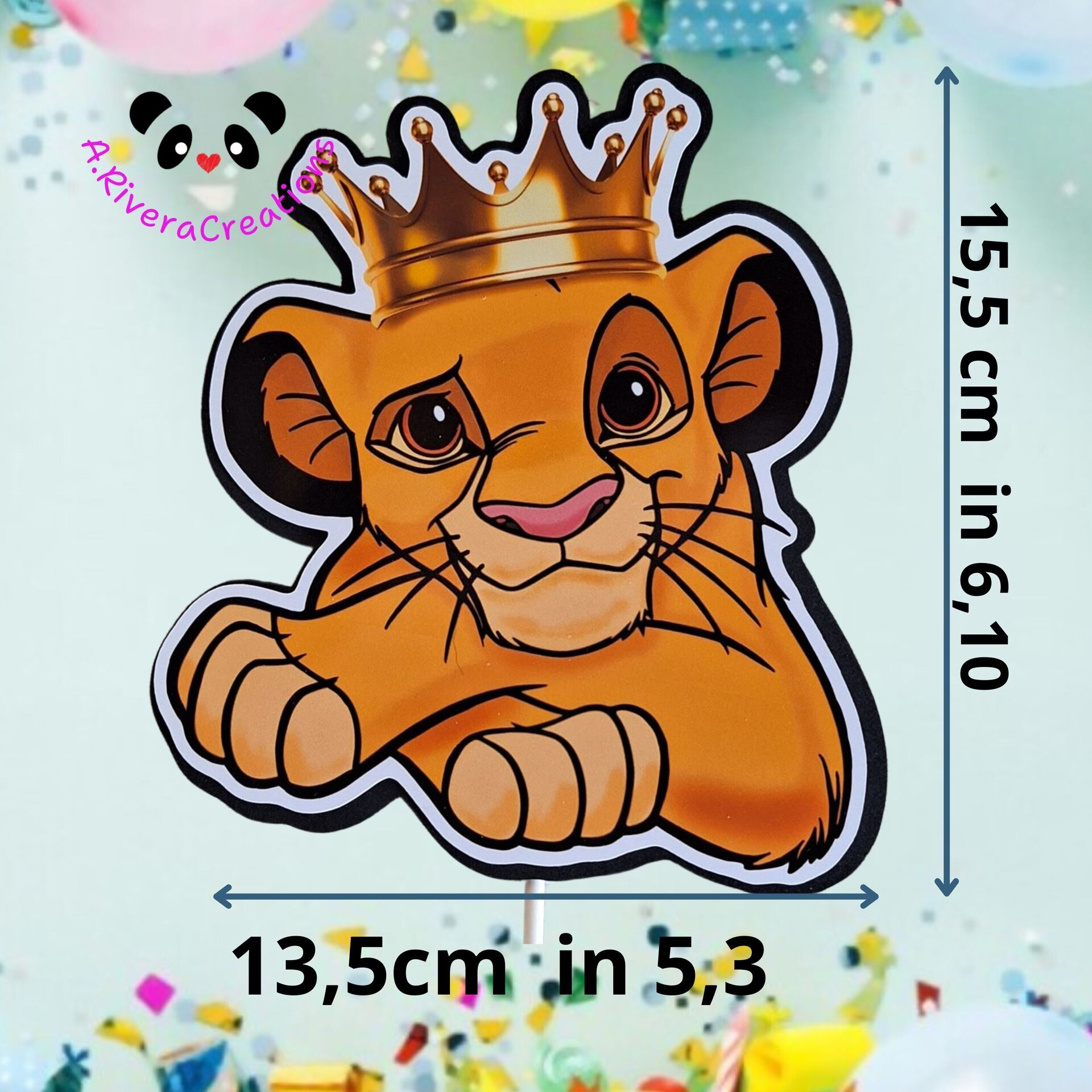 🦁🎂 CAKE TOPPER SIMBA MÁS DEOCRACIÓN PARA CUPCAKE, MESA DULCE..... - 7
