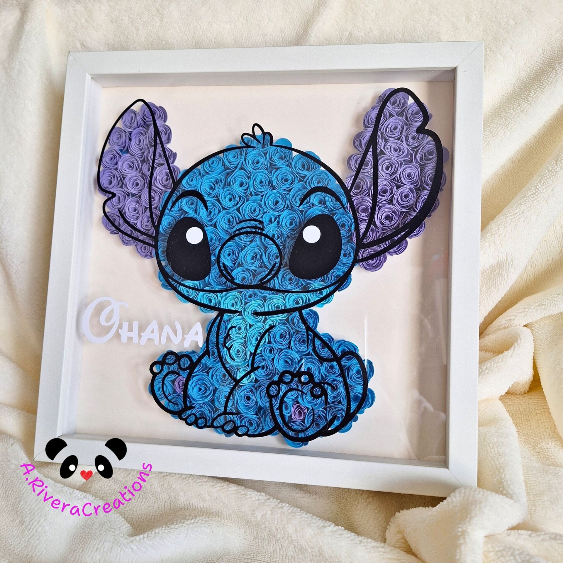 🌺Cuadro Stitch en Quilling – Decoración hecha a mano con flores de cartulina - 2