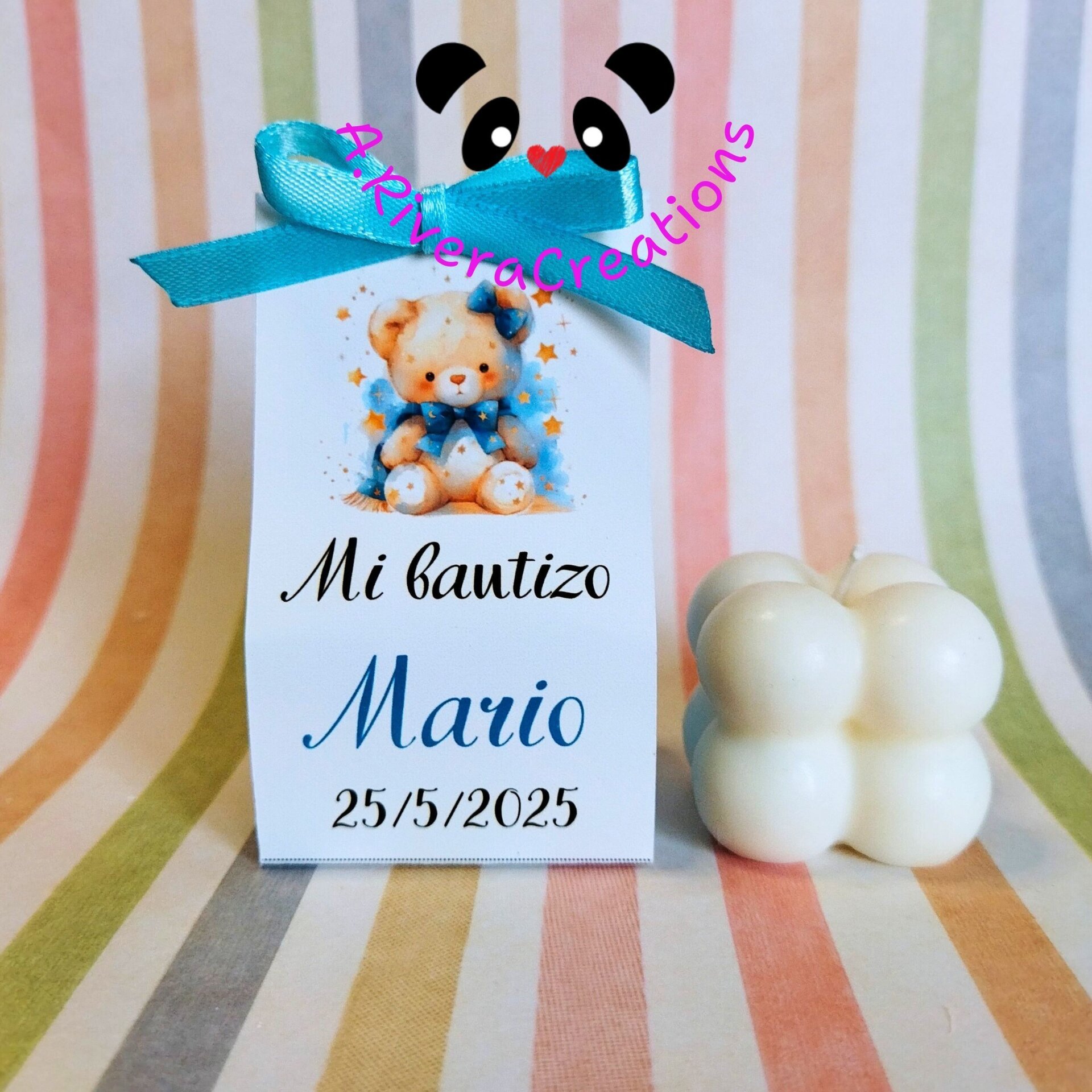 REGALOS BAUTIZO, REGALO PARA INVITADOS, VELAS DE CERA DE SOJA ECOLÓGICAS, REGALO - 5