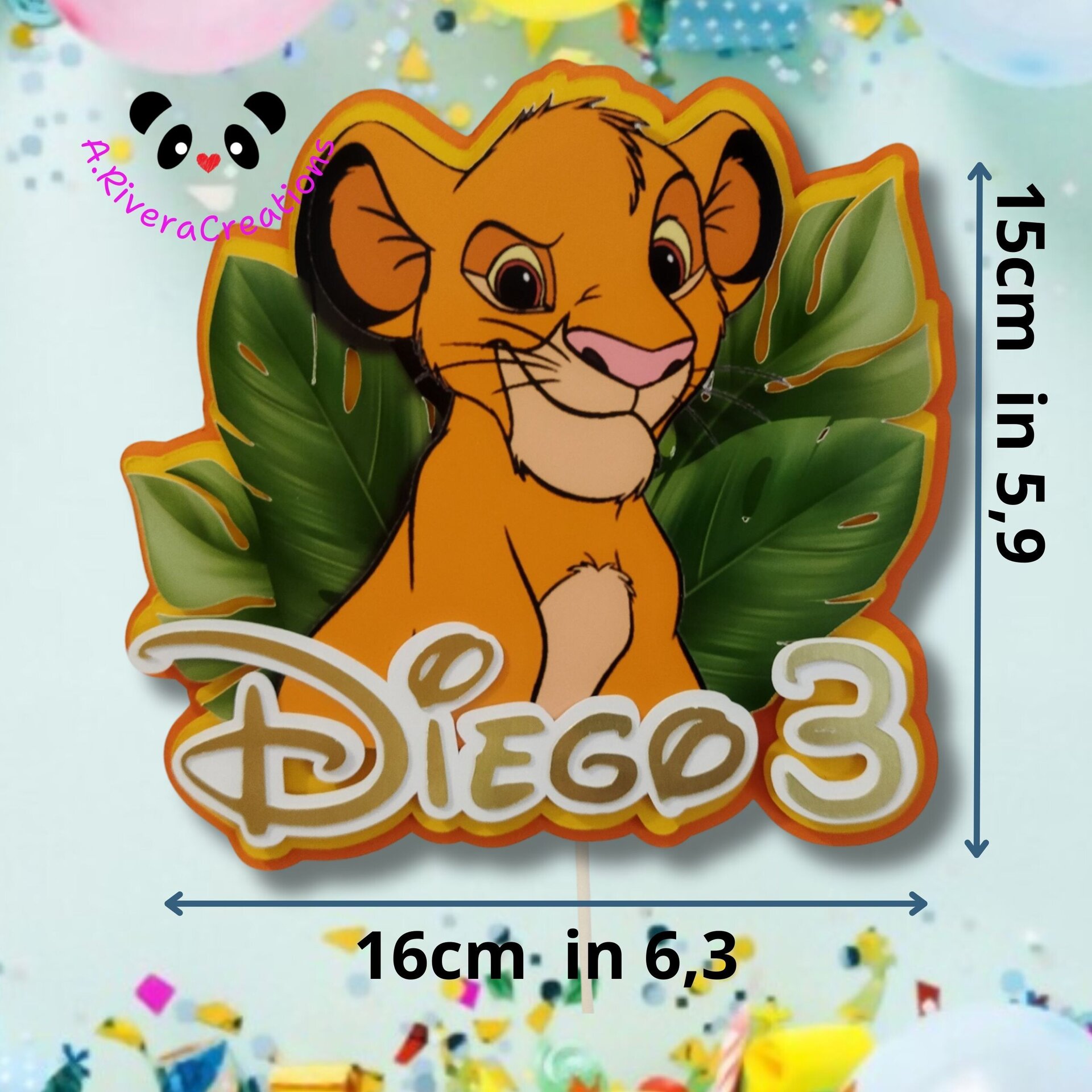 🎂 CAKE TOPPER REY LEÓN PERSONALIZADO - 2