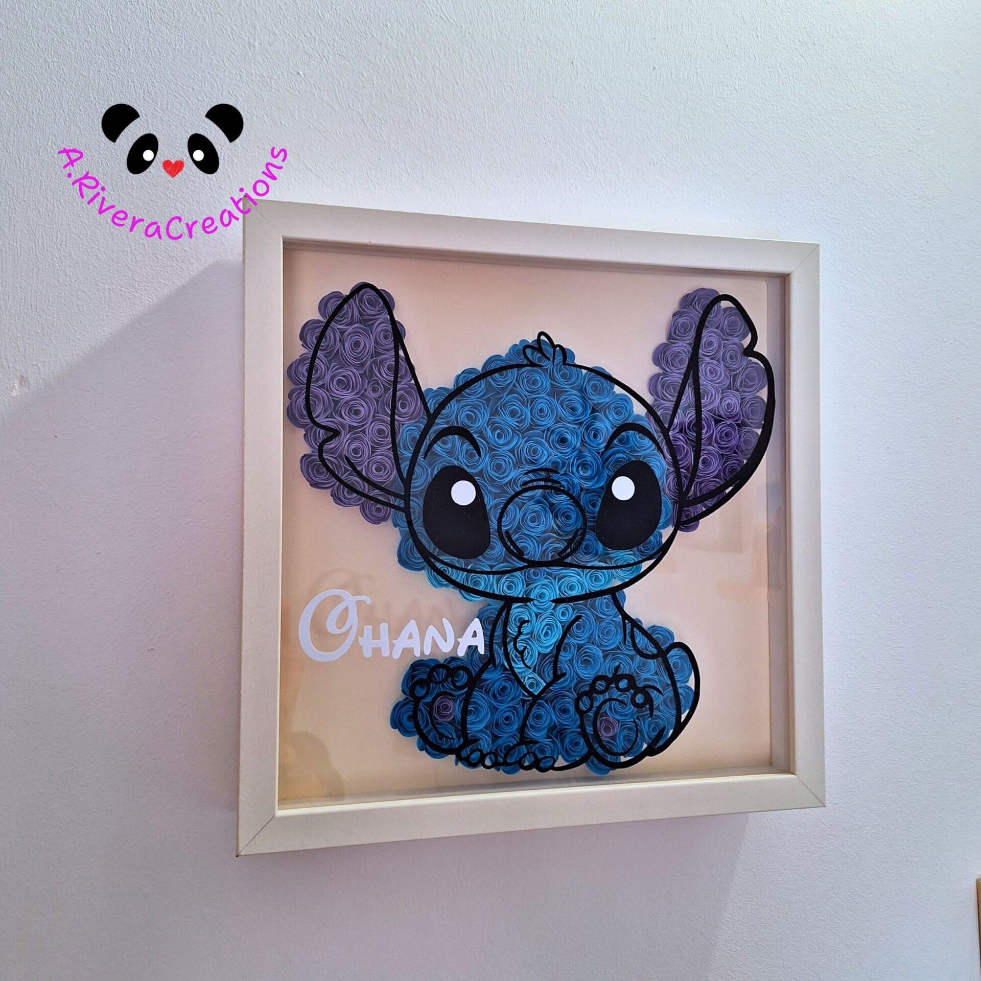 🌺Cuadro Stitch en Quilling – Decoración hecha a mano con flores de cartulina - 8