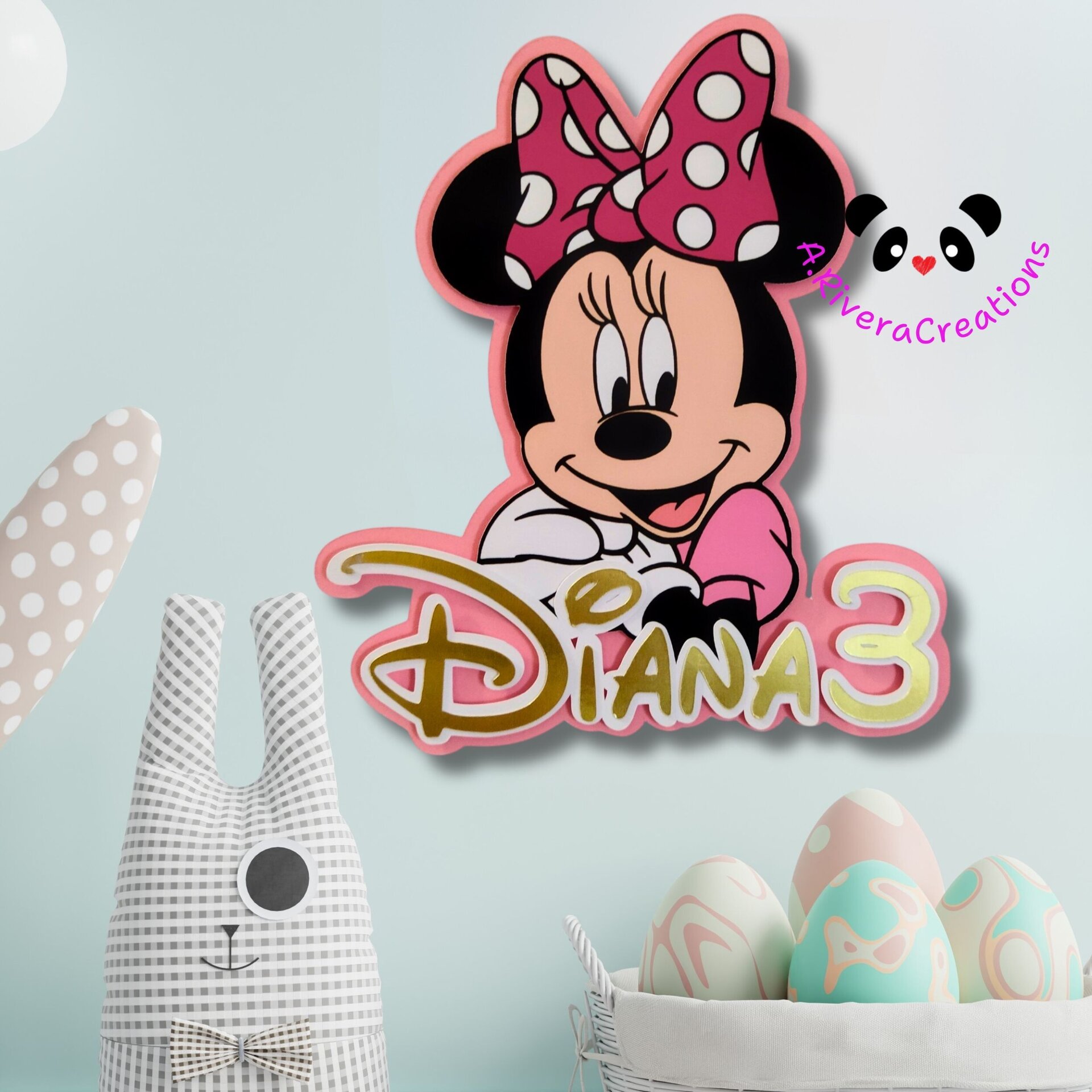 🎂 CAKE TOPPER MINNIE PERSONALIZADO - 3