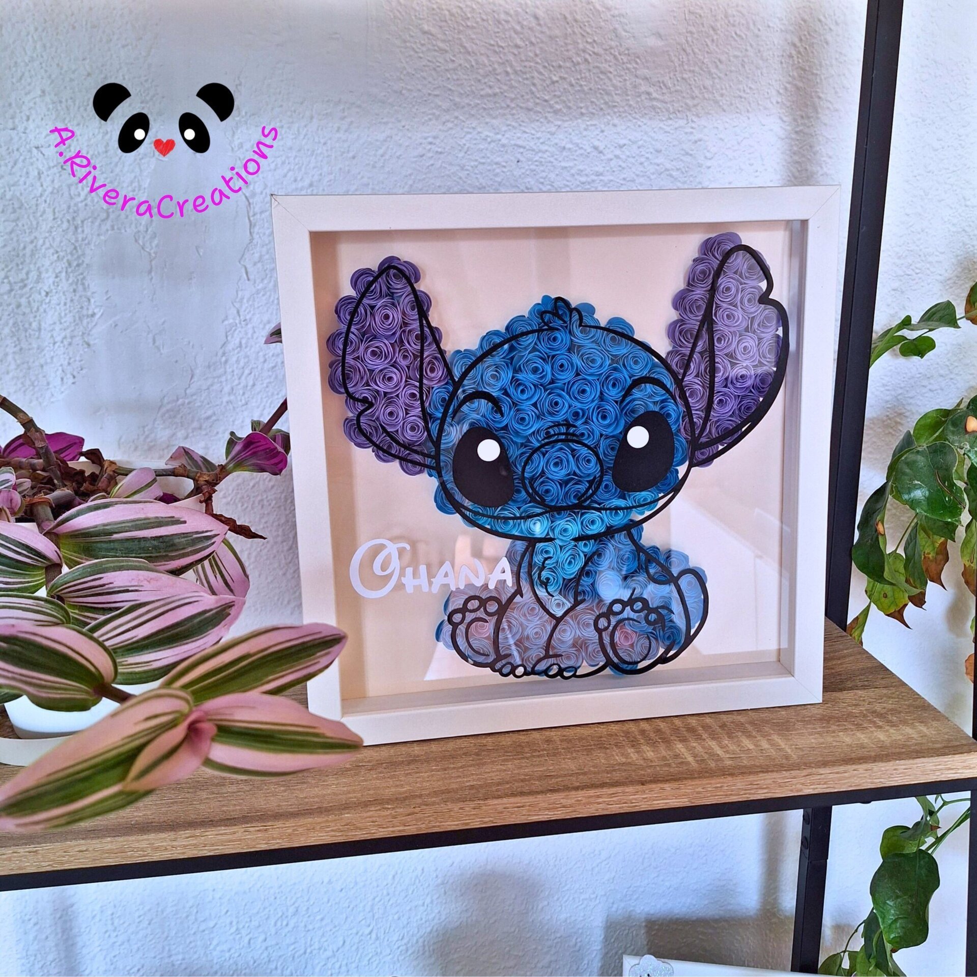 🌺Cuadro Stitch en Quilling – Decoración hecha a mano con flores de cartulina - 6
