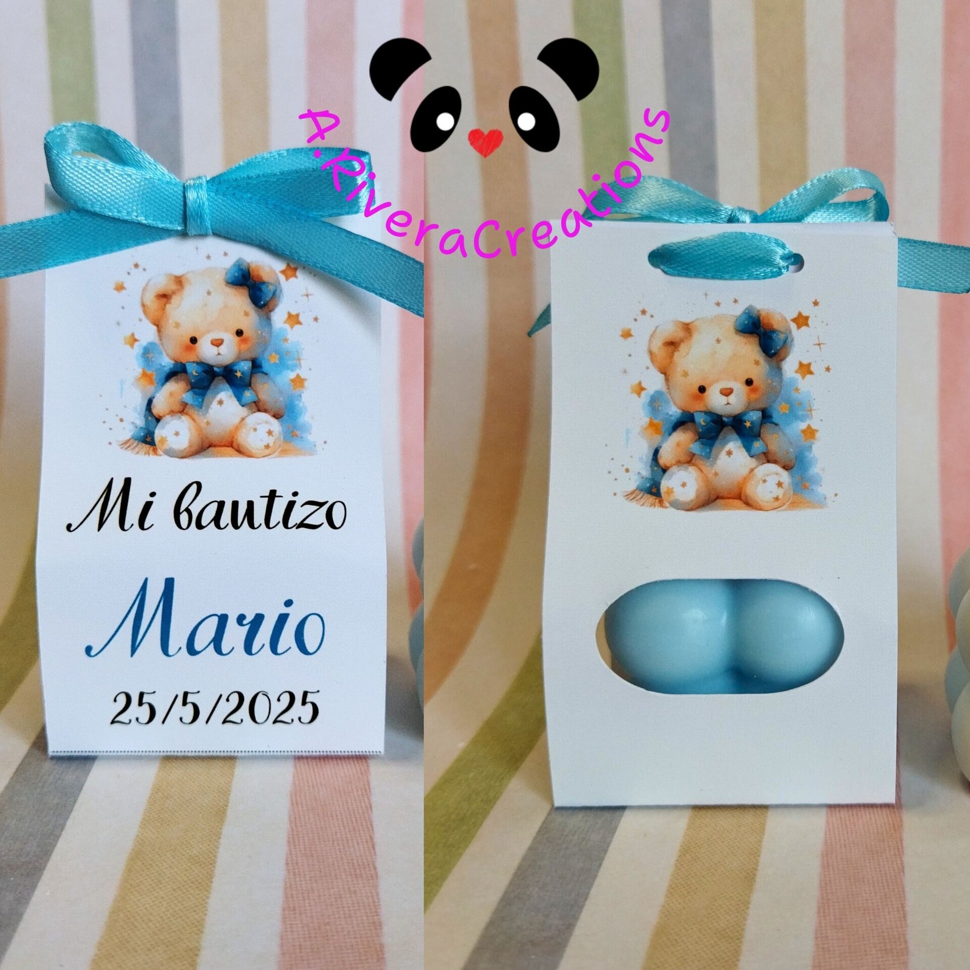 REGALOS BAUTIZO, REGALO PARA INVITADOS, VELAS DE CERA DE SOJA ECOLÓGICAS, REGALO - 4