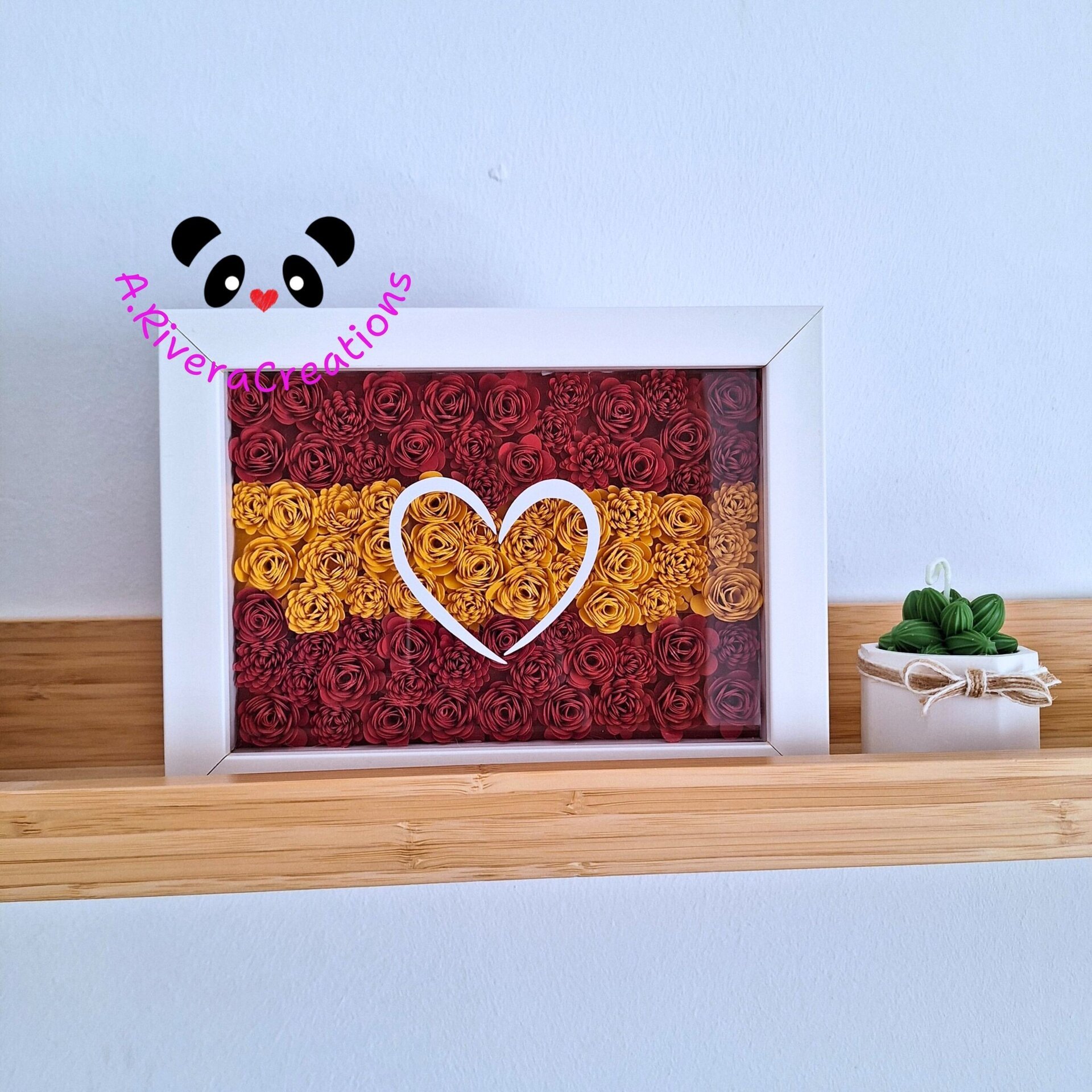 🇪🇸 Cuadro Bandera de España con Flores de Papel - Hecho a Mano con Amor💝 - 2