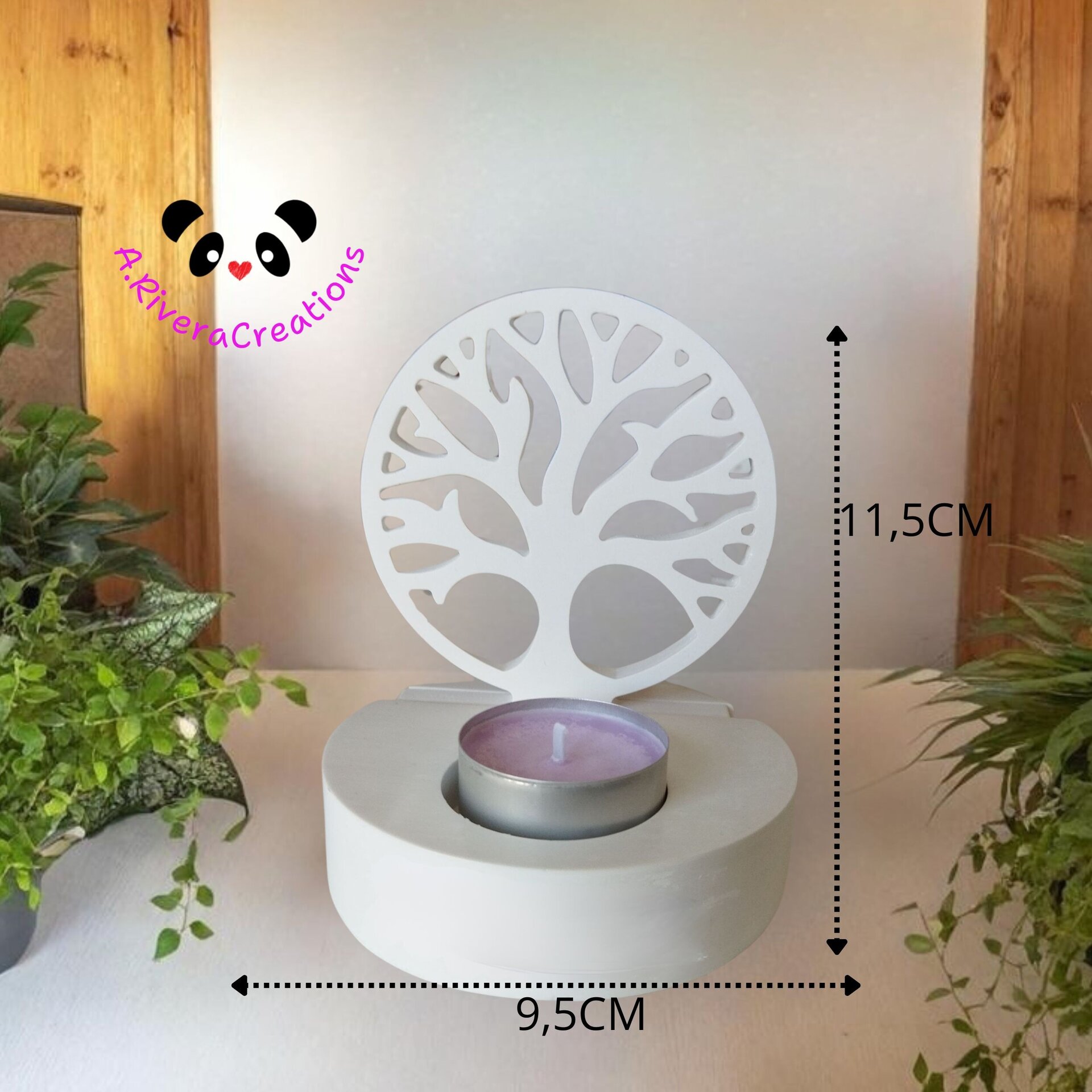 PORTA VELAS ÁRBOL DE LA VIDA, VELA CERA DE SOJA CRUENTLY FREE - 6