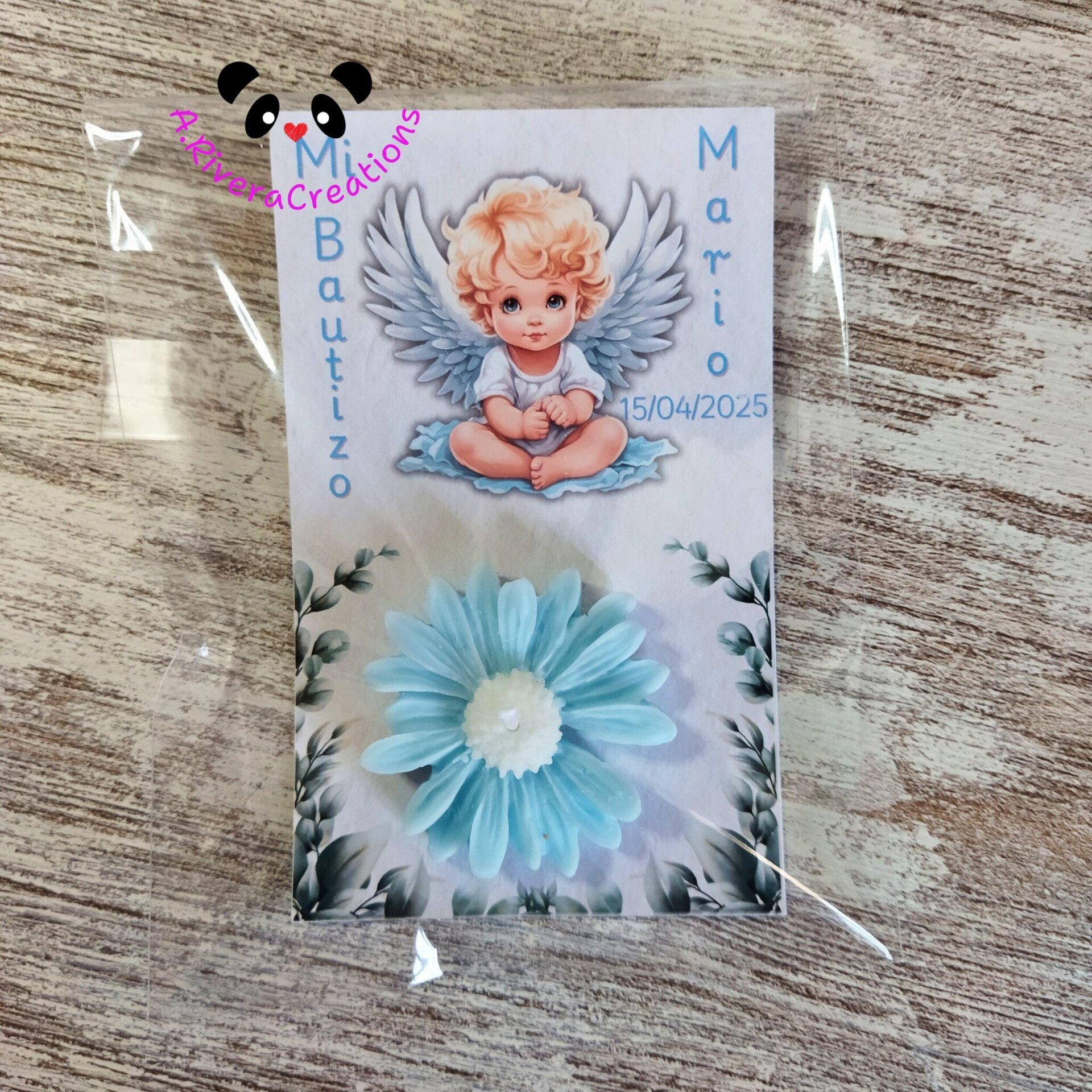 DETALLE PARA BAUTIZO, CUMPLEAÑOS, BABYSHOWER, VELA ARTESANAL DE SOJA - 7