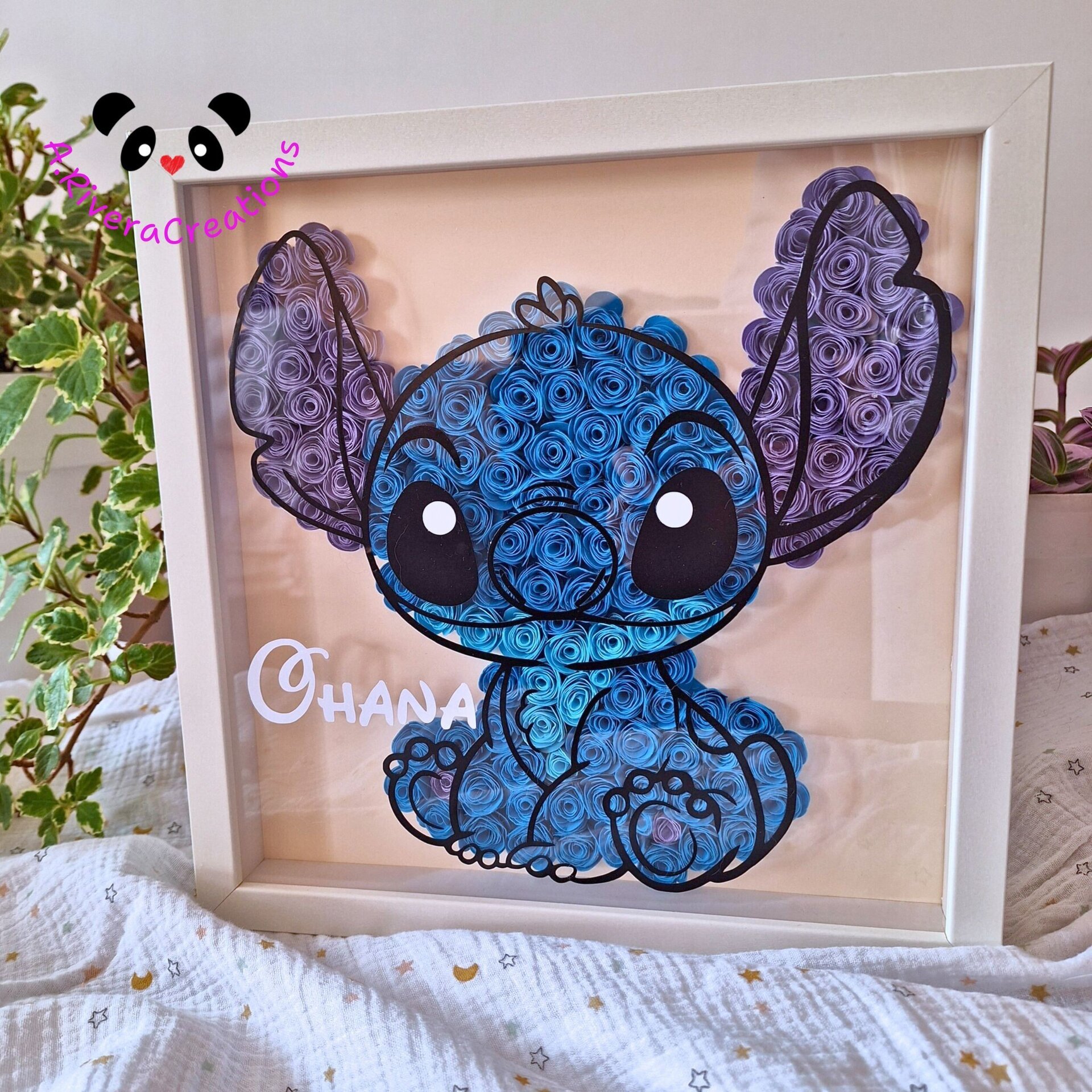 🌺Cuadro Stitch en Quilling – Decoración hecha a mano con flores de cartulina - 9