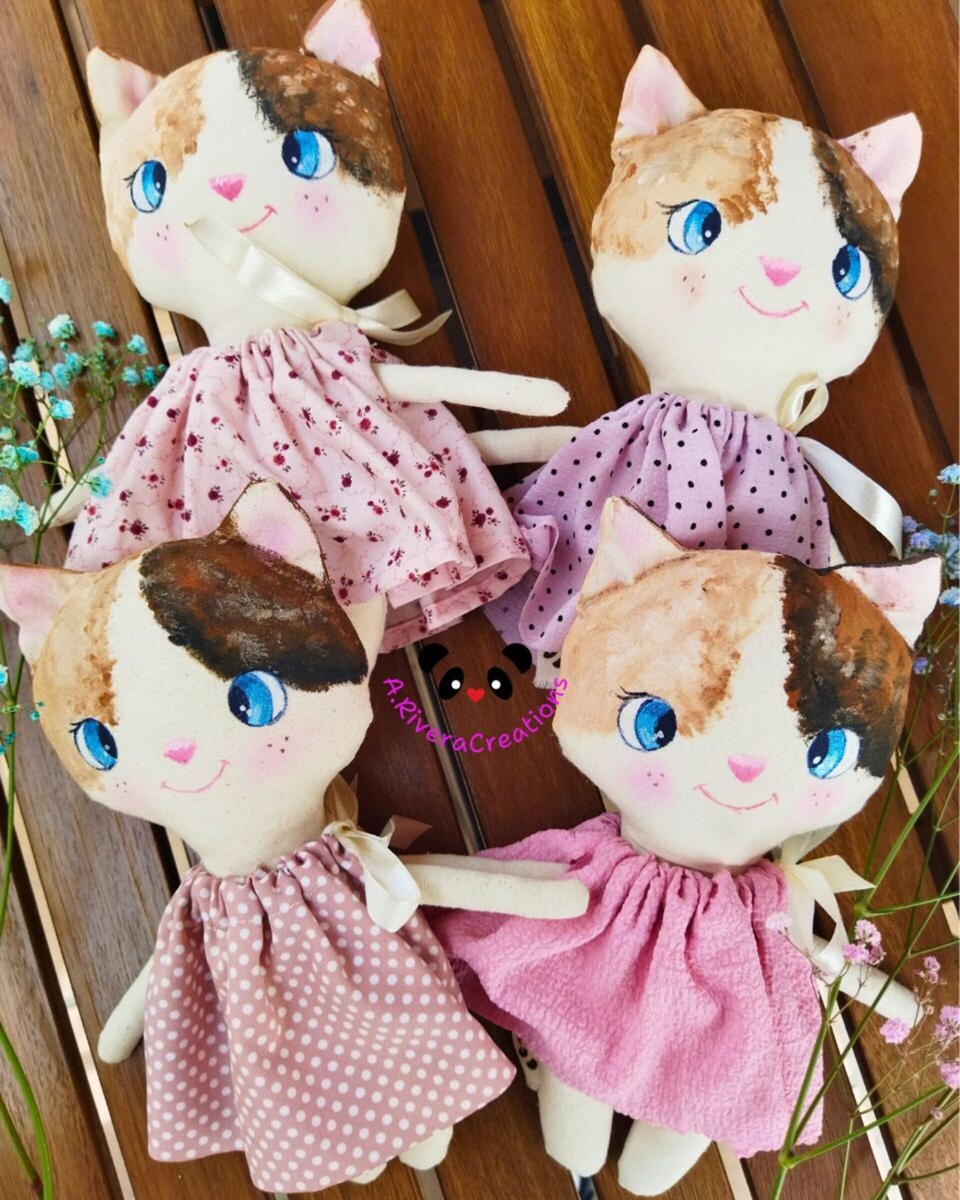 Muñeca de gato, muñeca para jugar, muñeca recuerdo, lindo gatito, muñeca de tela - 8