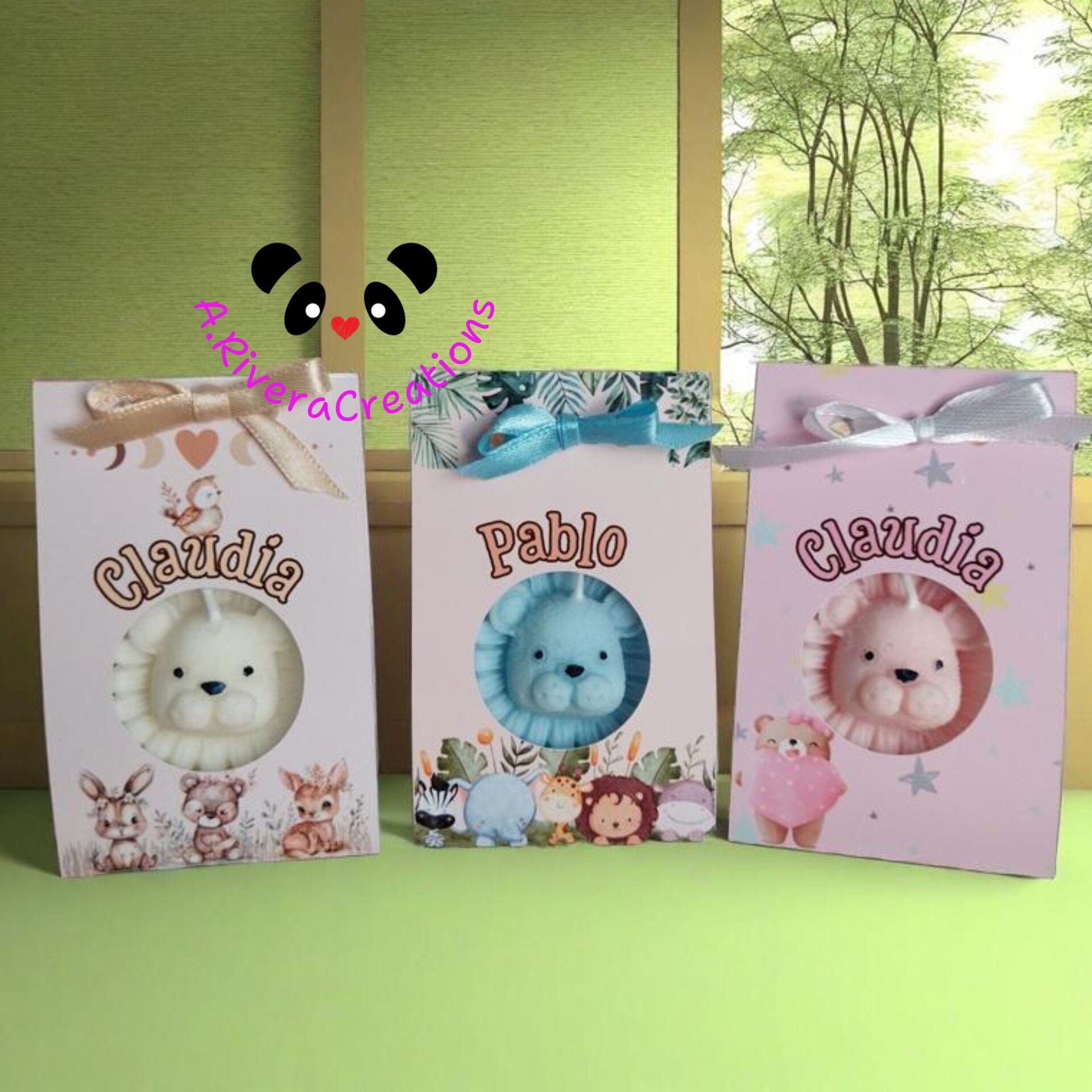 VELA LEONCITO PERSONALIZABLE, BAUTIZO, BABYSHOWER, CUMPLEAÑOS, COMUNIONES EVENTO - 6