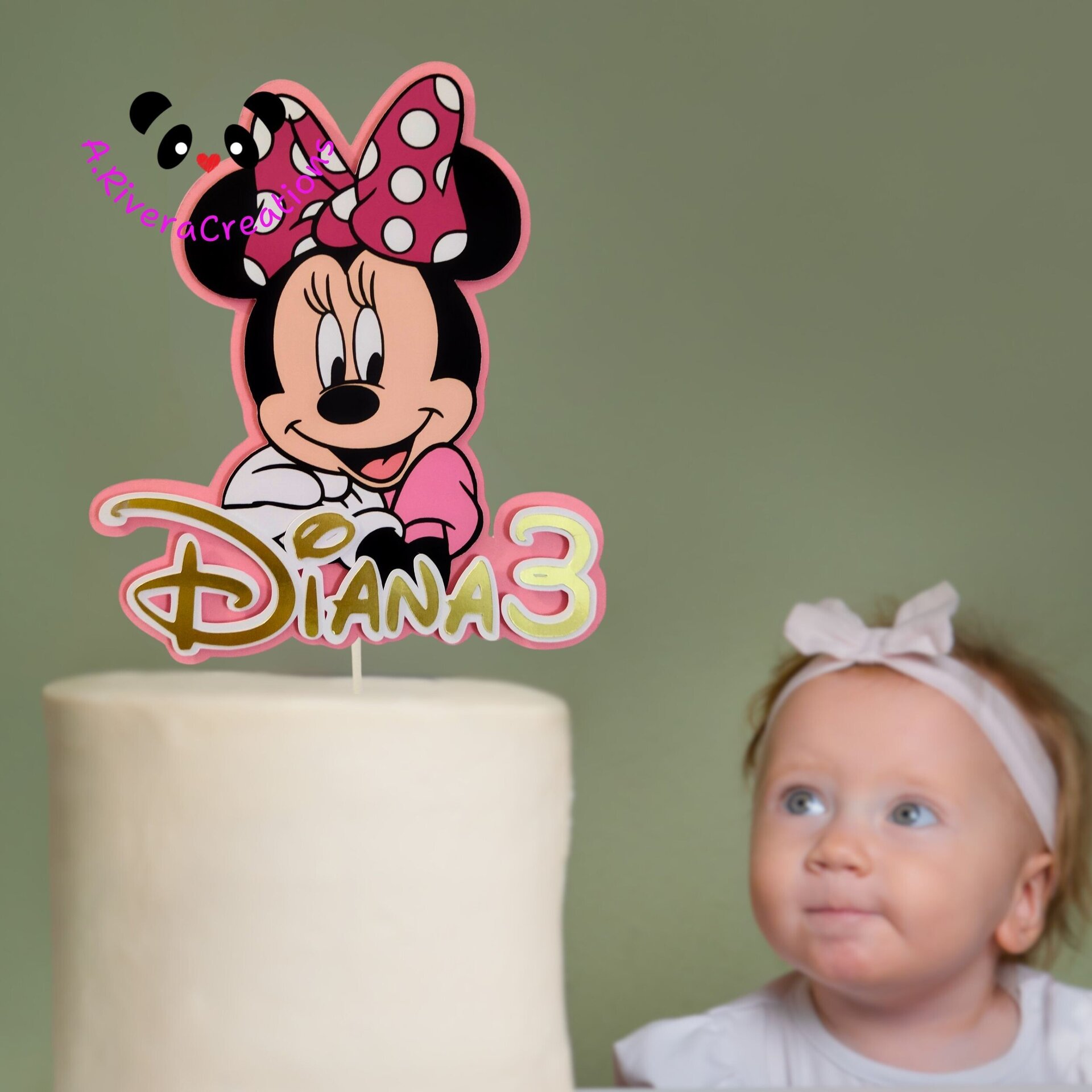 🎂 CAKE TOPPER MINNIE PERSONALIZADO - 2