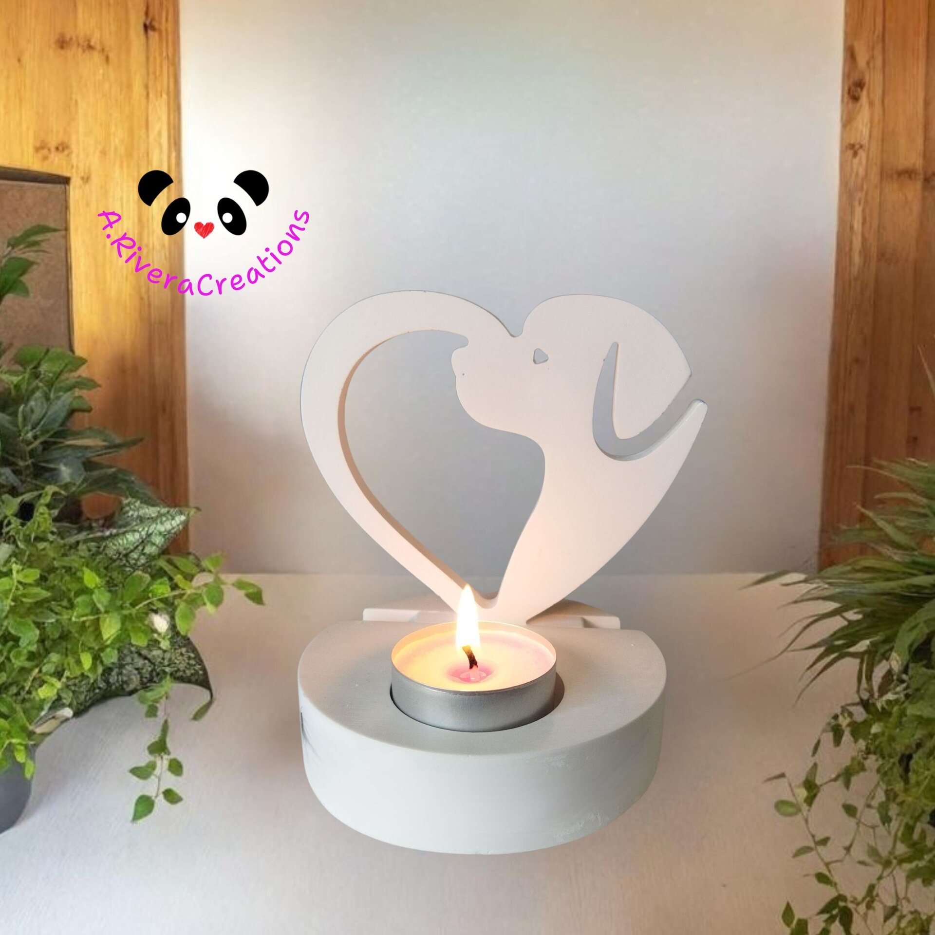 PORTAVELA con perrito, velas de soja, vela artesanal - 5