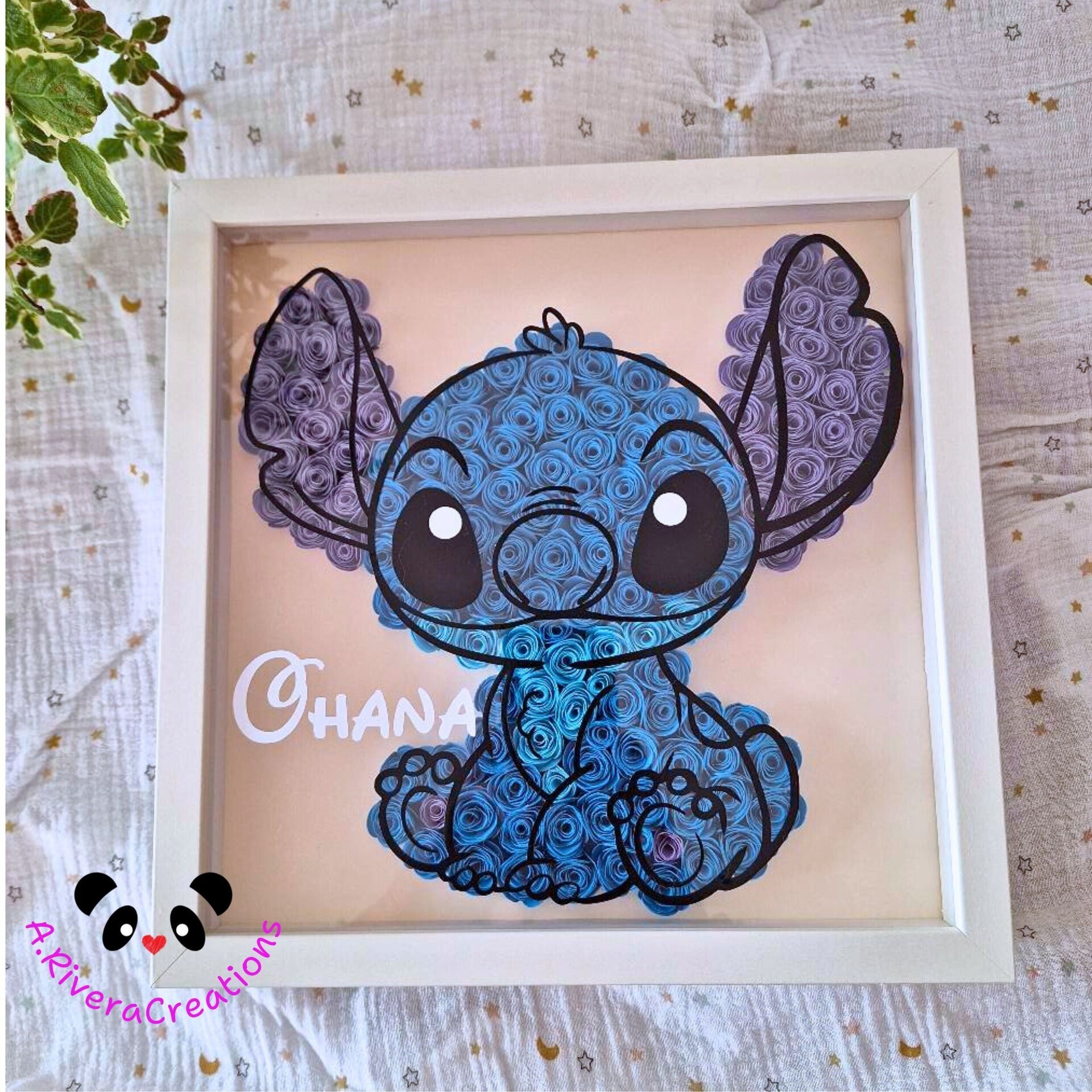 🌺Cuadro Stitch en Quilling – Decoración hecha a mano con flores de cartulina - 7