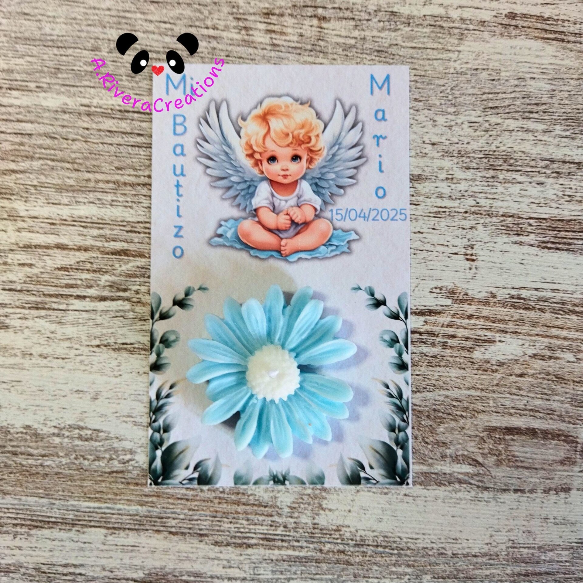 DETALLE PARA BAUTIZO, CUMPLEAÑOS, BABYSHOWER, VELA ARTESANAL DE SOJA - 2