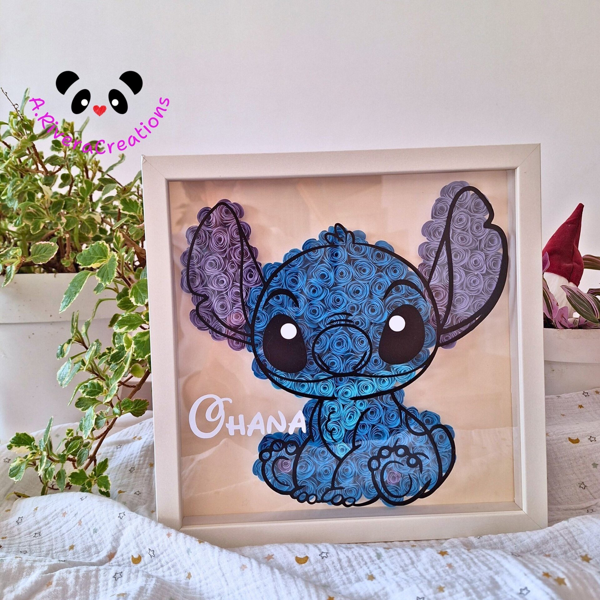🌺Cuadro Stitch en Quilling – Decoración hecha a mano con flores de cartulina - 11