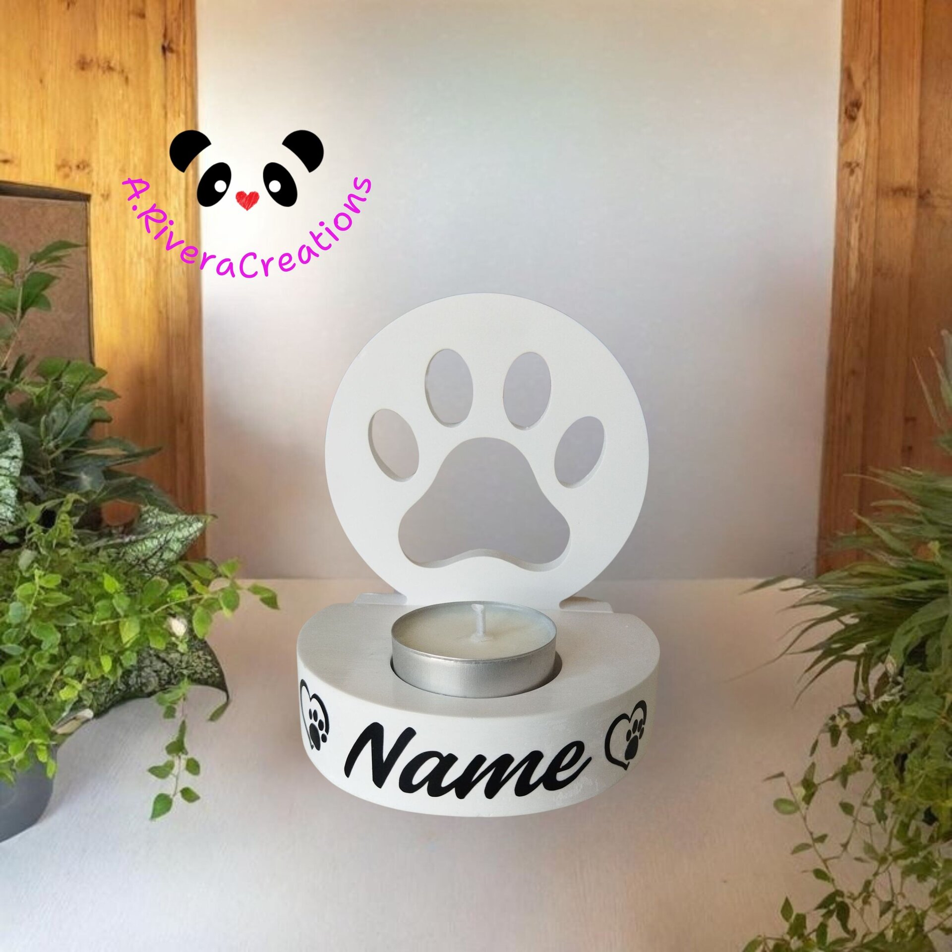 PORTAVELA con huella, velas de soja, vela artesanal, mascotas - 4