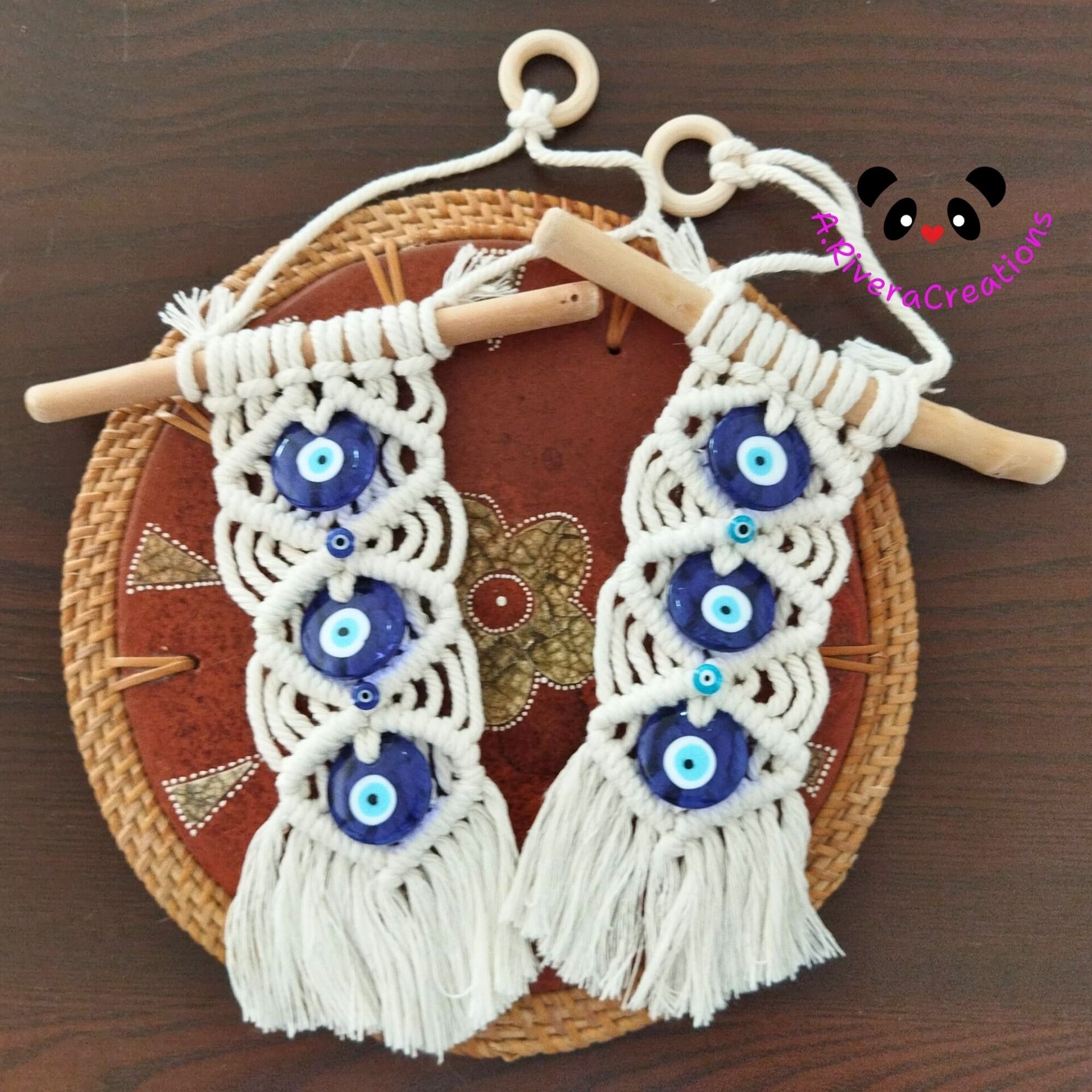 Colgante de Macramé con Ojo Turco - Amuleto Protector para Hogar, Decoración - 6