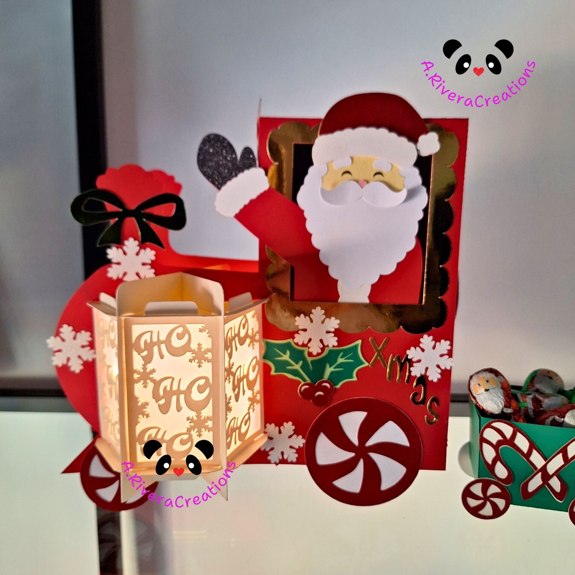 🎄 LÁMPARA TREN PAPÁ NOEL CON LUZ LED. DECORACION NAVIDAD - 1