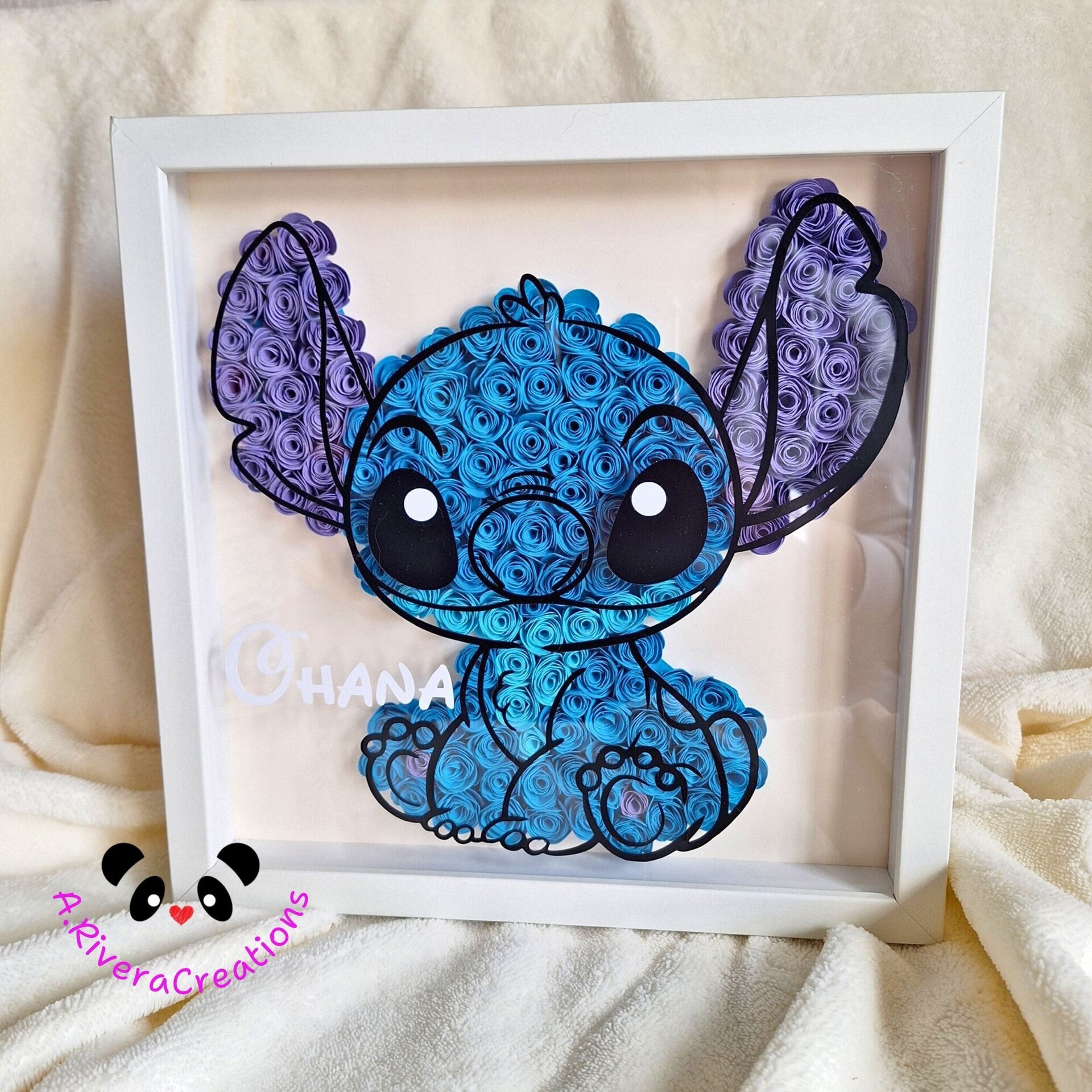🌺Cuadro Stitch en Quilling – Decoración hecha a mano con flores de cartulina - 5