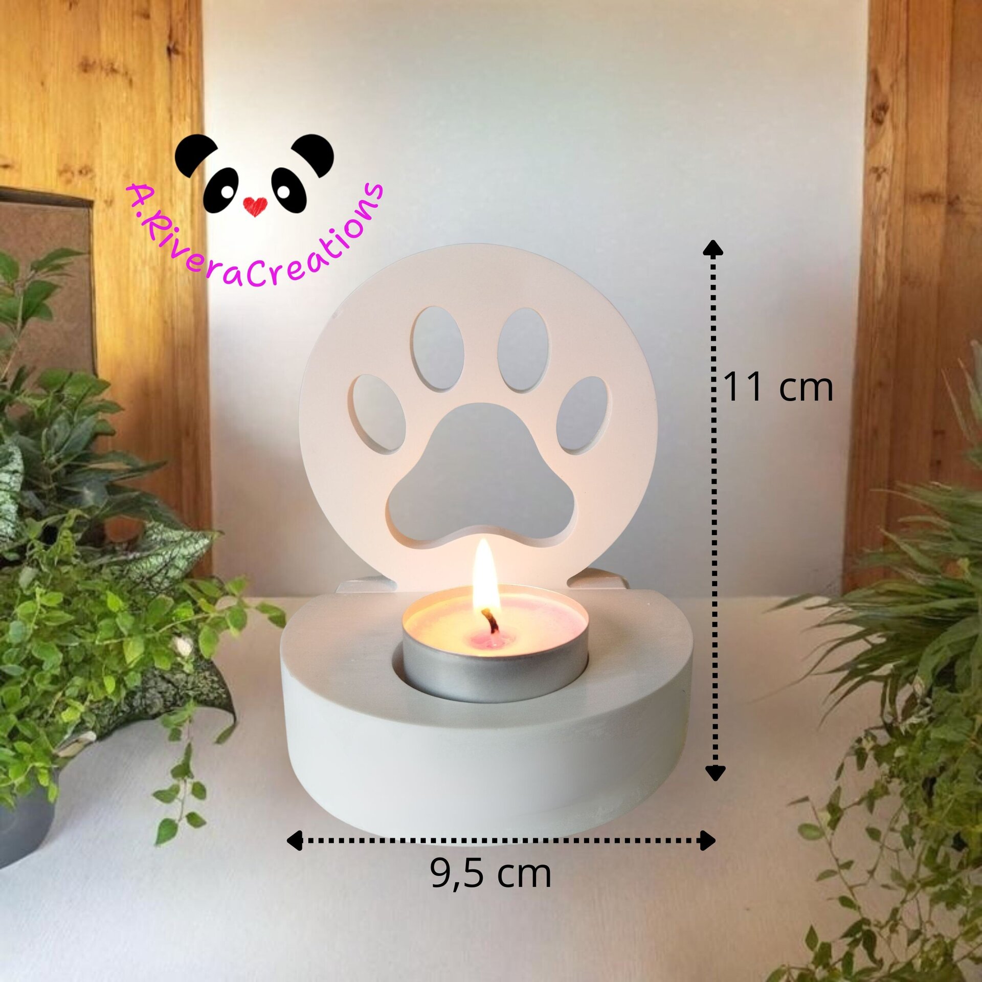 PORTAVELA con huella, velas de soja, vela artesanal, mascotas - 6