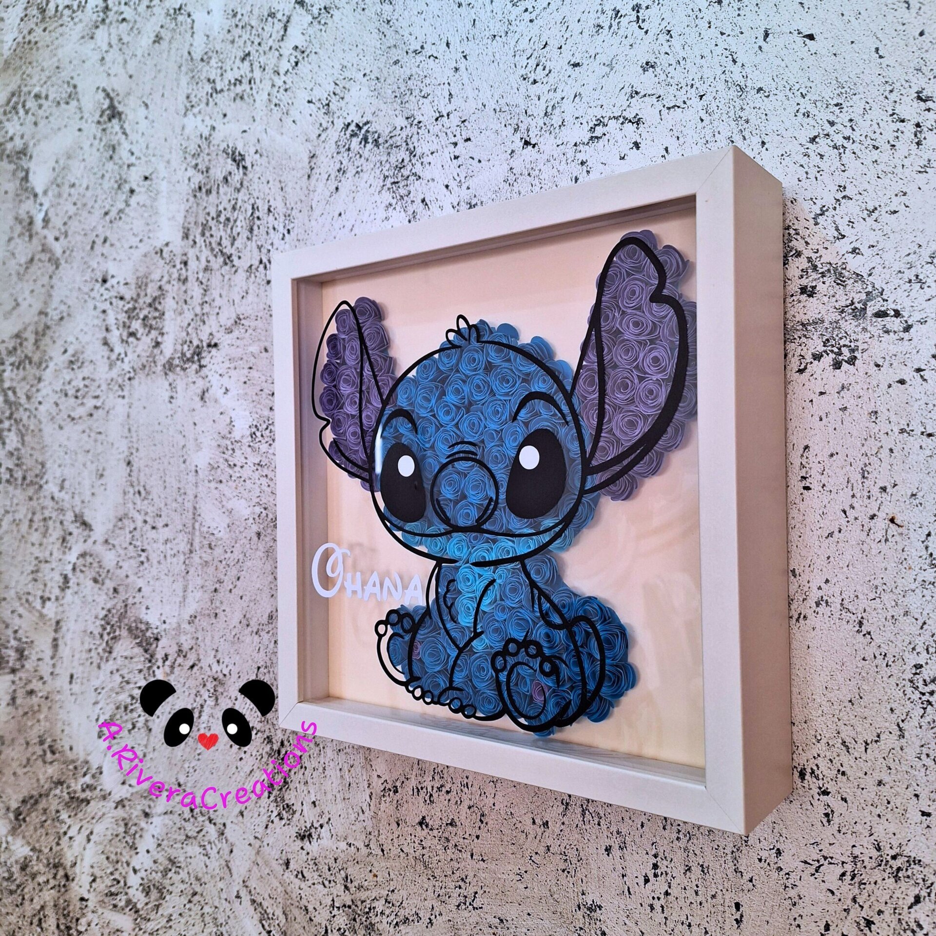 🌺Cuadro Stitch en Quilling – Decoración hecha a mano con flores de cartulina - 10
