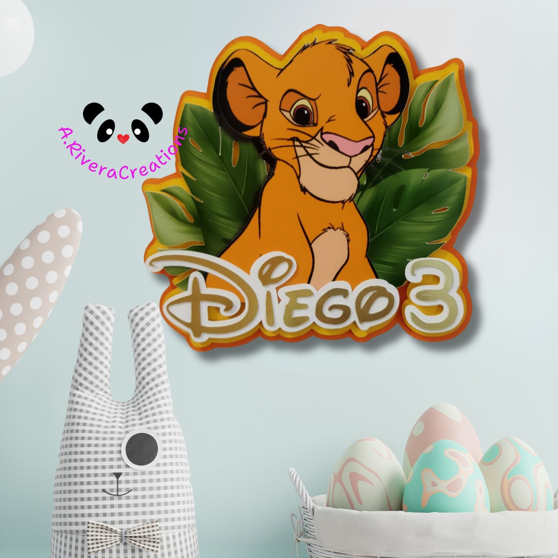 🎂 CAKE TOPPER REY LEÓN PERSONALIZADO - 3