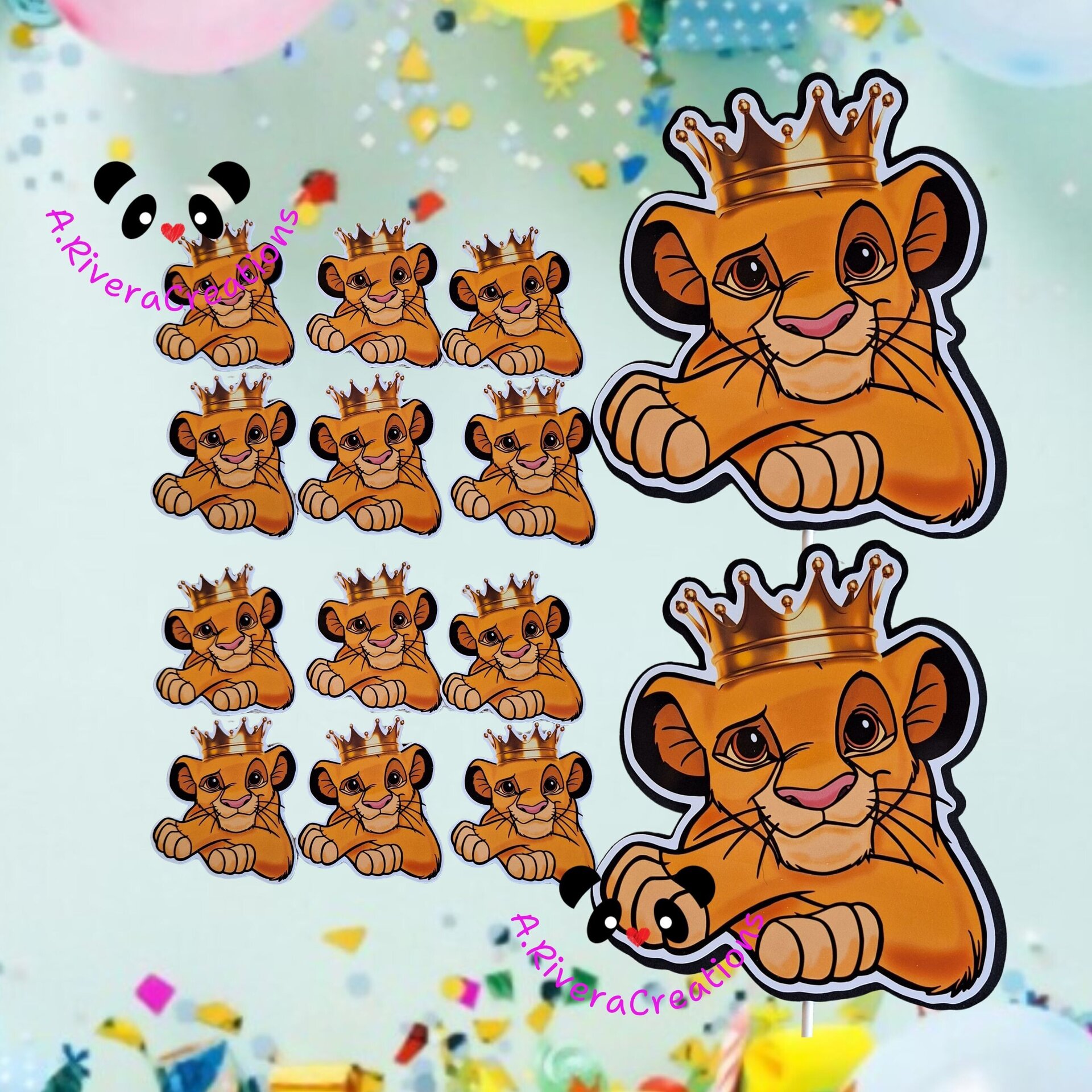 🦁🎂 CAKE TOPPER SIMBA MÁS DEOCRACIÓN PARA CUPCAKE, MESA DULCE..... - 6