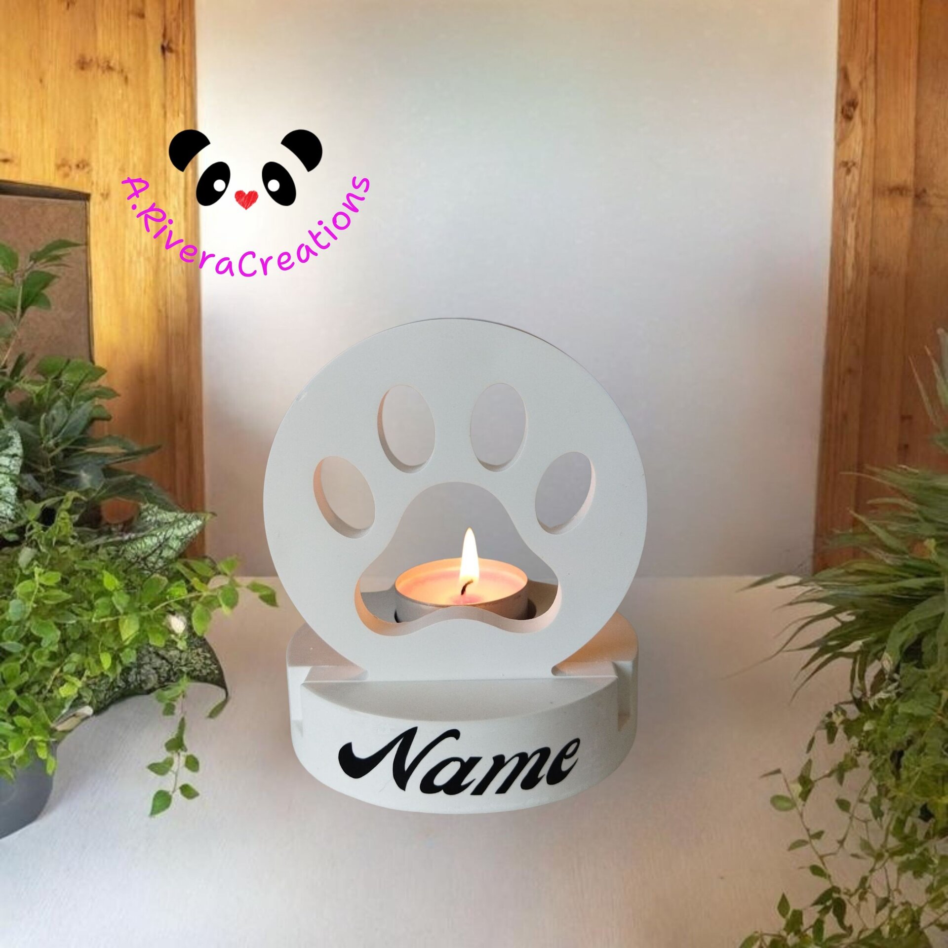 PORTAVELA con huella, velas de soja, vela artesanal, mascotas - 2