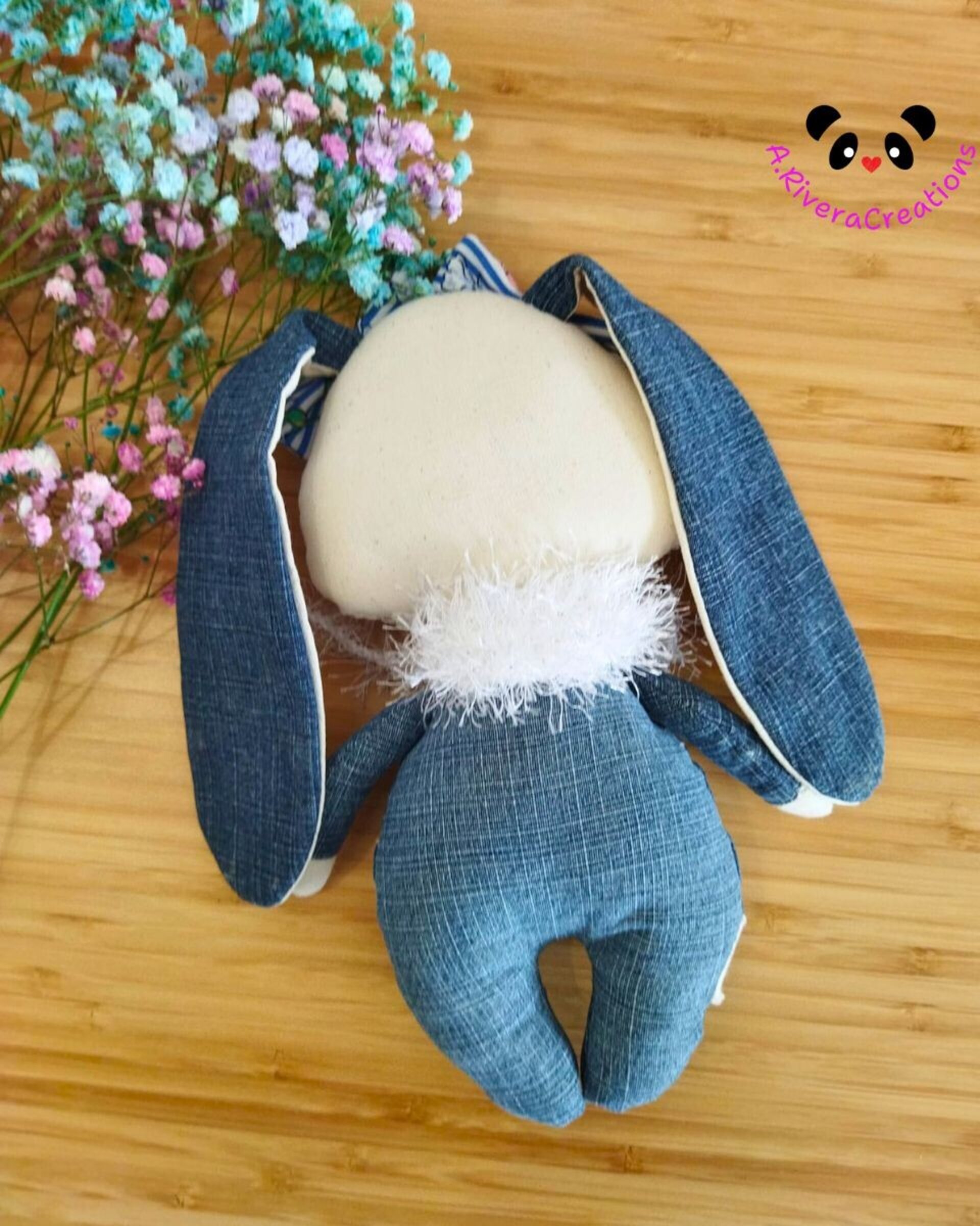 Muñeca de tela conejita, bunny toy, muñeca artesanal, peluche - 2