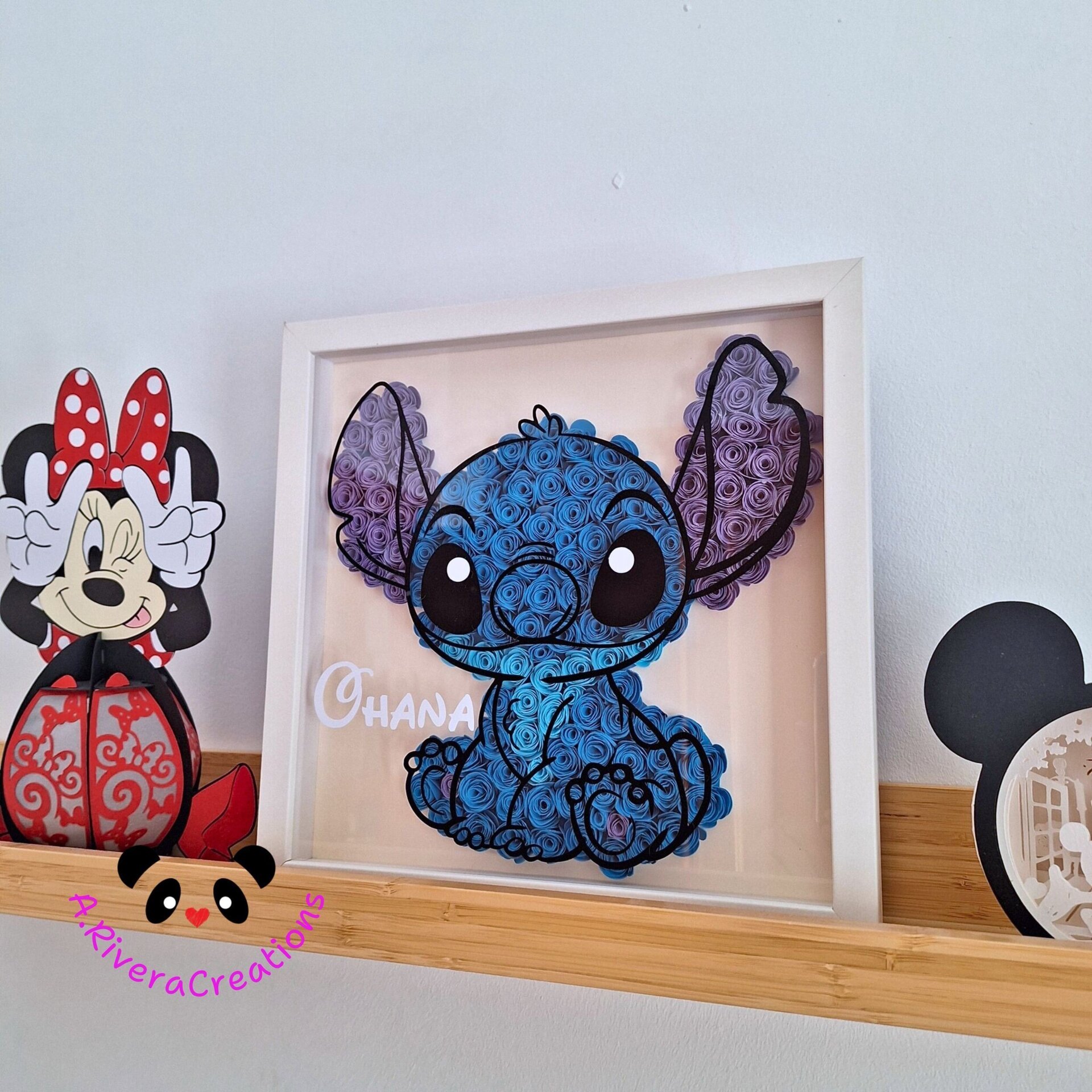 🌺Cuadro Stitch en Quilling – Decoración hecha a mano con flores de cartulina - 4