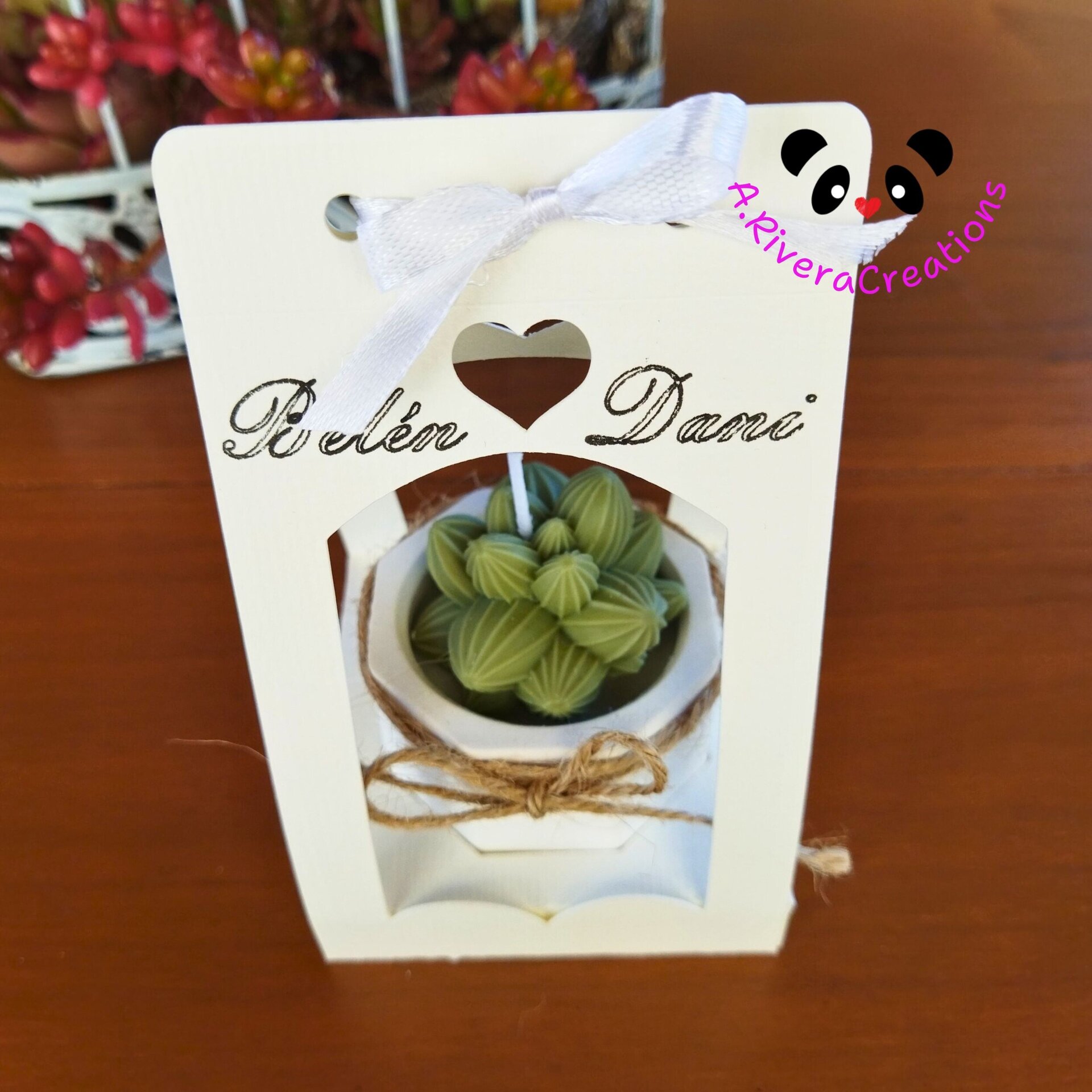 VELA SUCULENTAS PARA BODAS, BAUTIZOS, COMUNIONES, EVENTOS ESPECIALES, RECUERDOS - 9