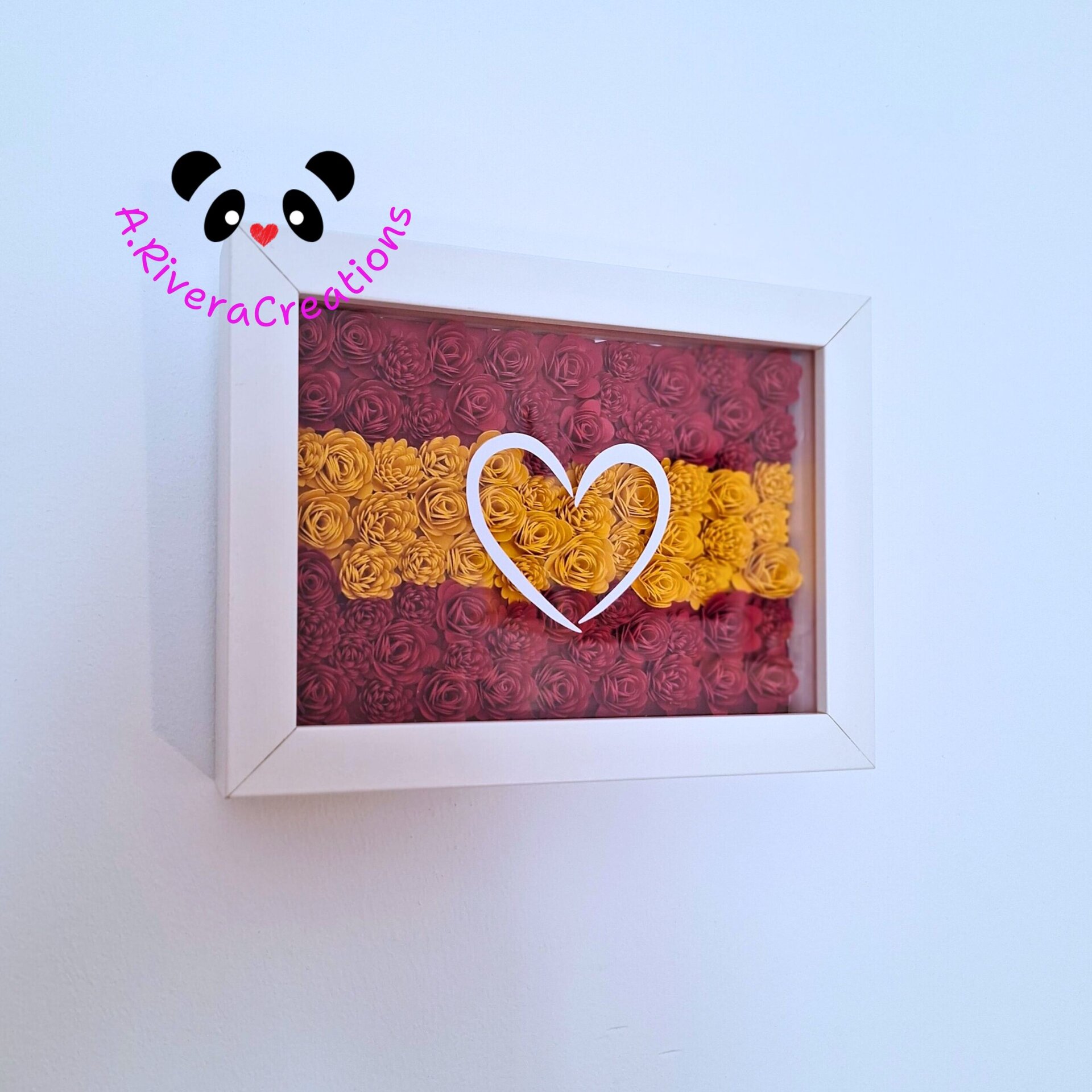 🇪🇸 Cuadro Bandera de España con Flores de Papel - Hecho a Mano con Amor💝 - 3