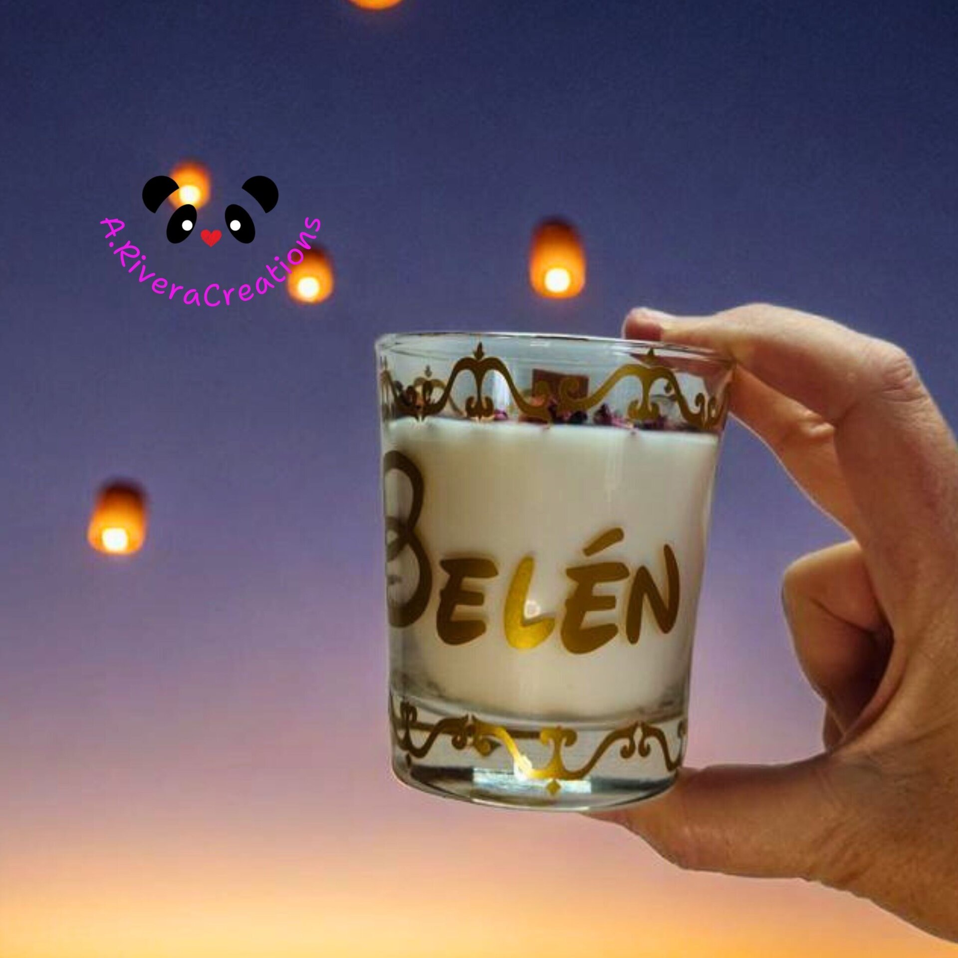 VELA ARTESANAL INSPIRADA EN RAPUNZEL, CERA DE SOJA ECO - 11