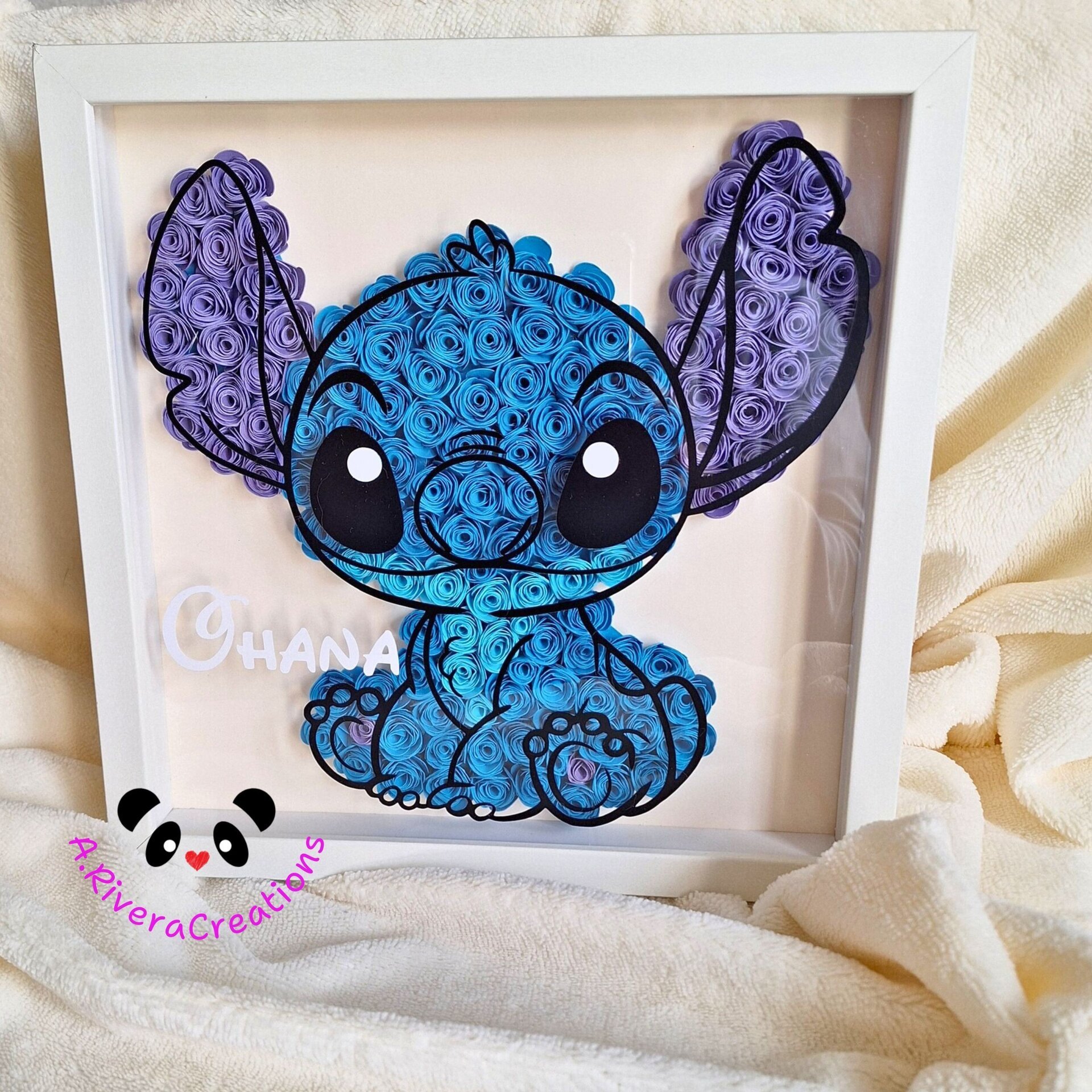 🌺Cuadro Stitch en Quilling – Decoración hecha a mano con flores de cartulina - 3