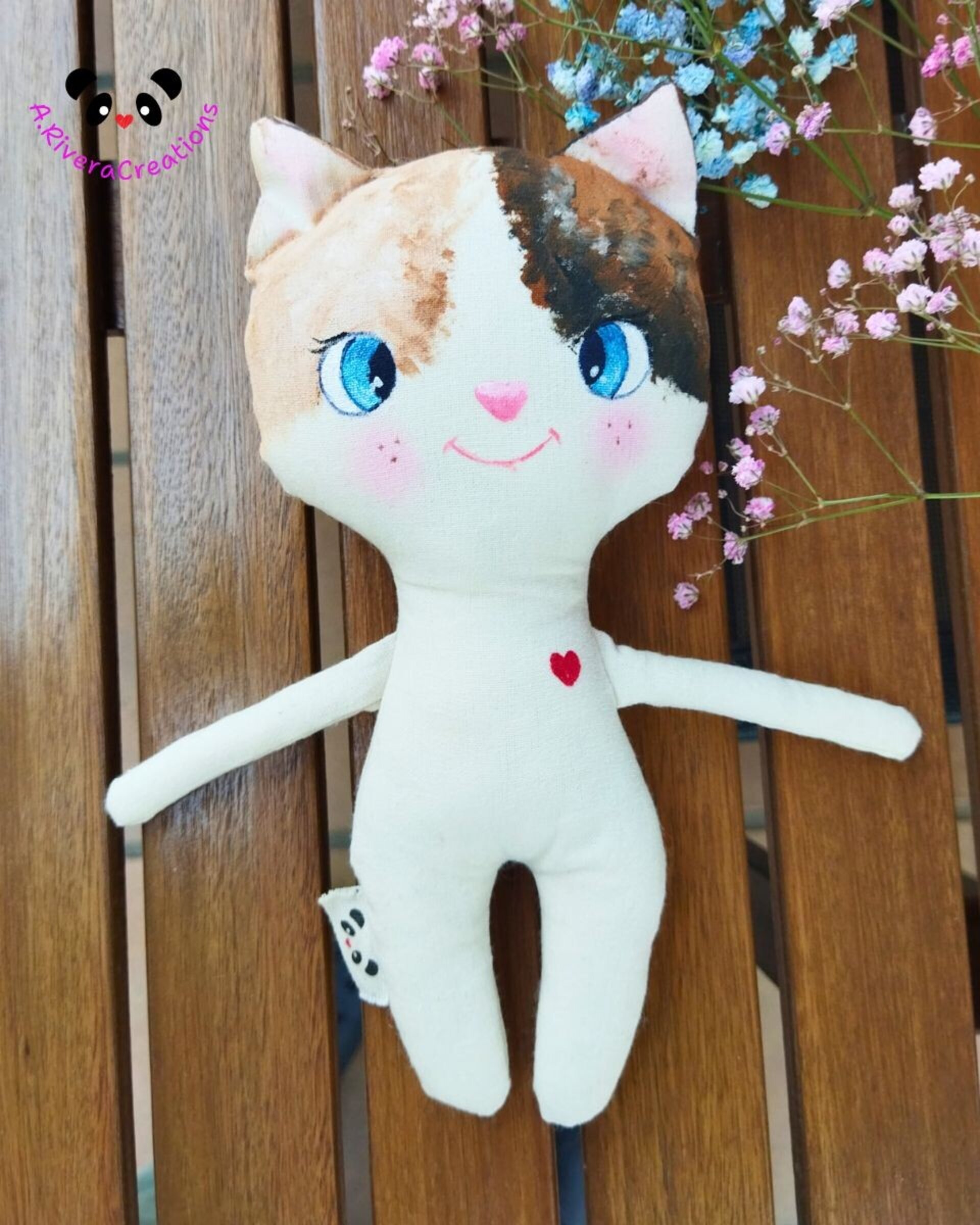 Muñeca de gato, muñeca para jugar, muñeca recuerdo, lindo gatito, muñeca de tela - 6