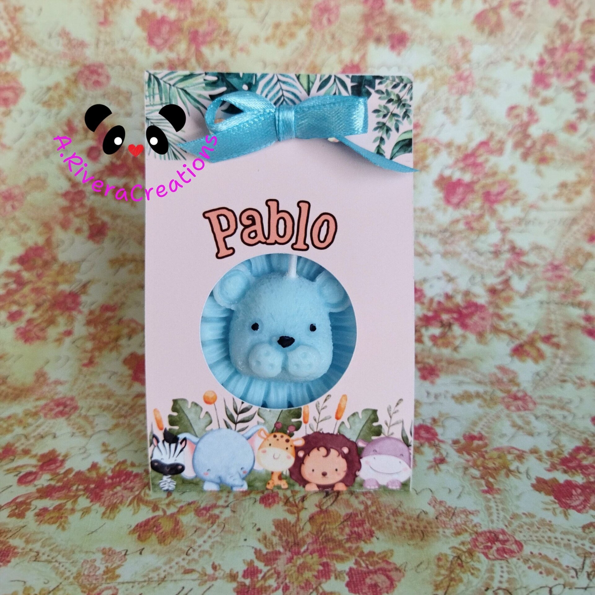 VELA LEONCITO PERSONALIZABLE, BAUTIZO, BABYSHOWER, CUMPLEAÑOS, COMUNIONES EVENTO - 2